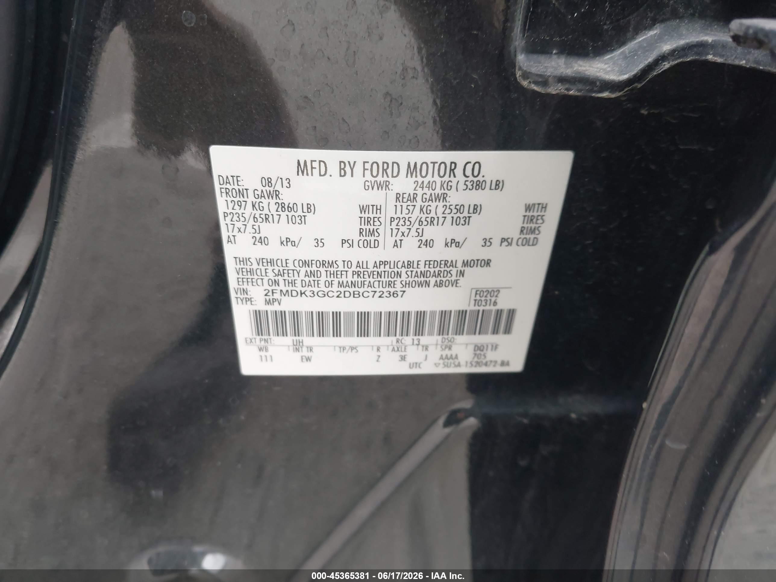 2013 Ford Edge Se Black vin: 2FMDK3GC2DBC72367