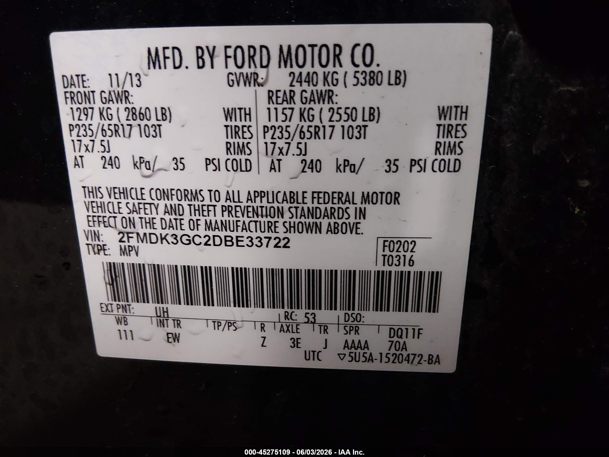 2013 Ford Edge Se Black vin: 2FMDK3GC2DBE33722
