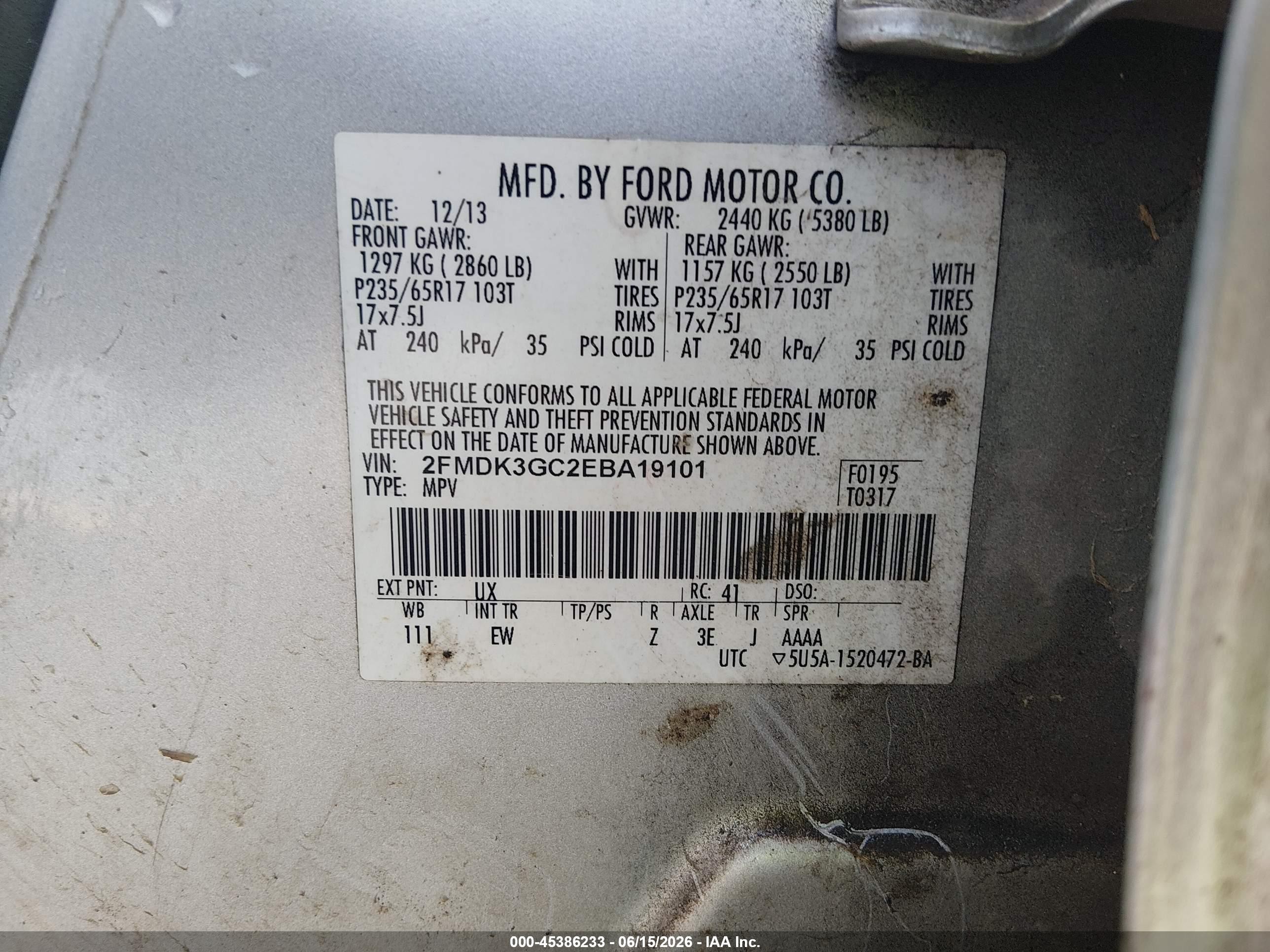 2014 Ford Edge Se Серебряный vin: 2FMDK3GC2EBA19101