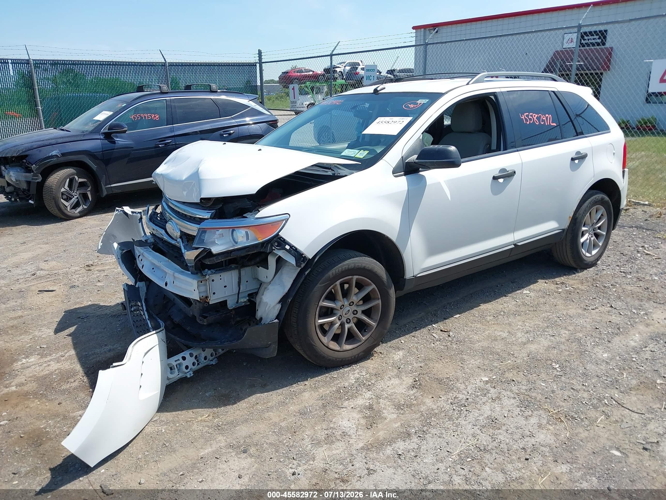 2014 Ford Edge Se White vin: 2FMDK3GC2EBA58674