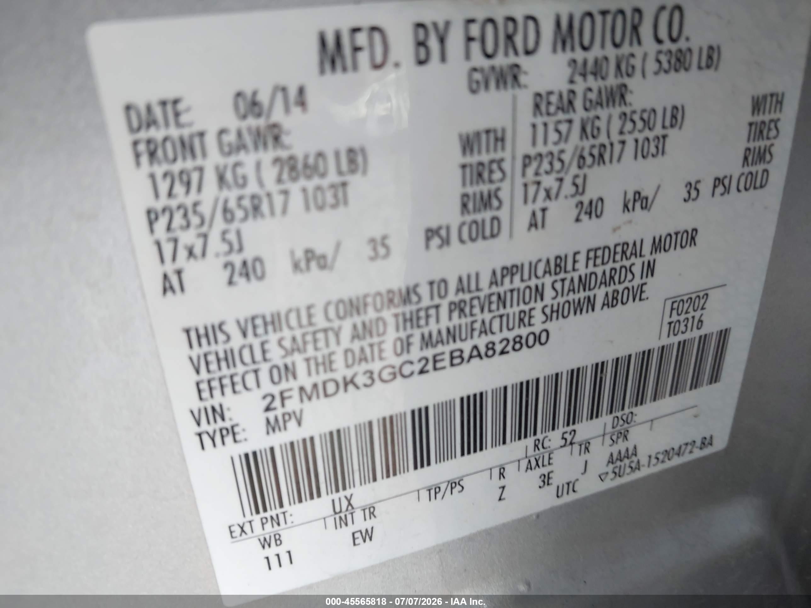 2014 Ford Edge Se Silver vin: 2FMDK3GC2EBA82800