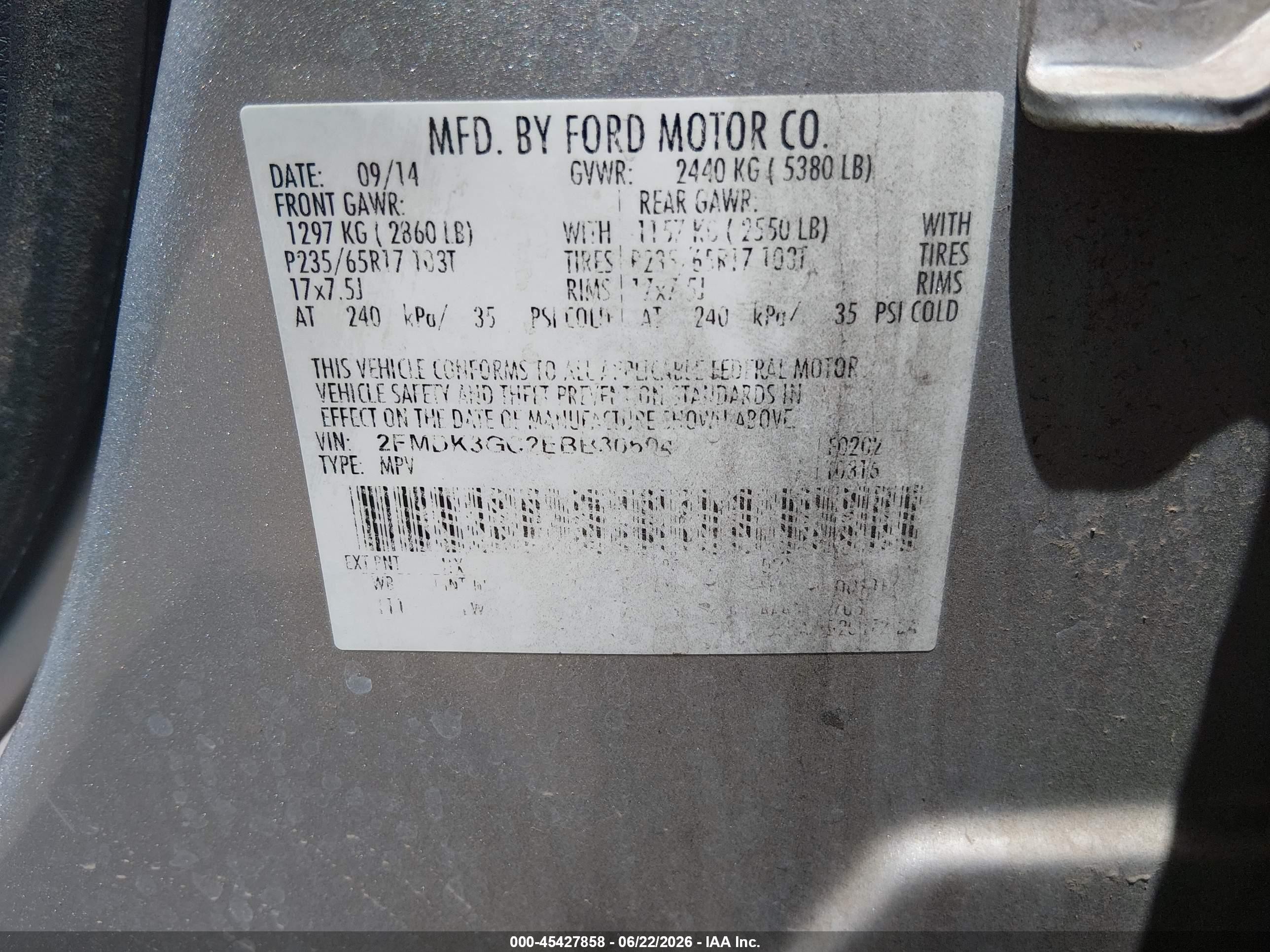 2014 Ford Edge Se Silver vin: 2FMDK3GC2EBB30604
