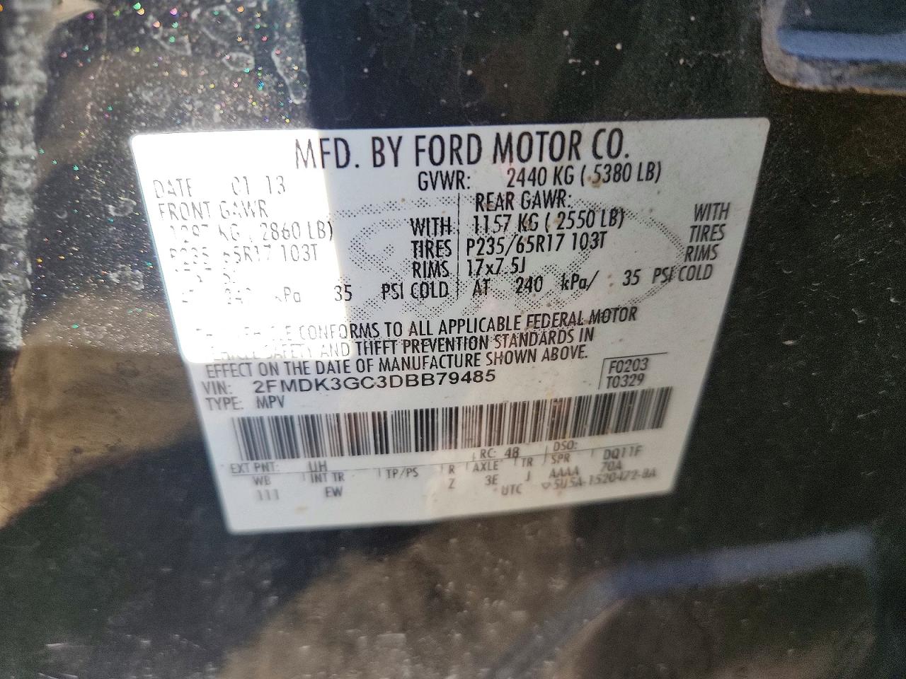 2013 Ford Edge Se Black vin: 2FMDK3GC3DBB79485
