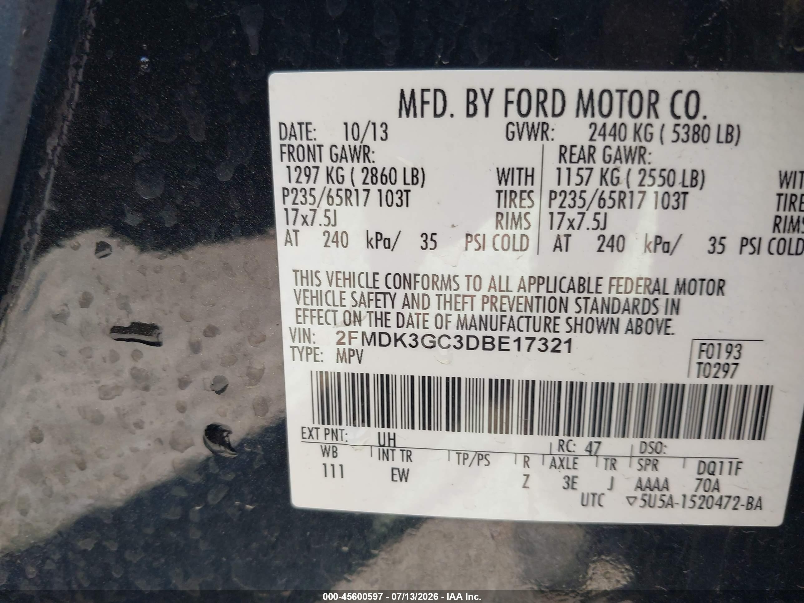 2013 Ford Edge Se Black vin: 2FMDK3GC3DBE17321