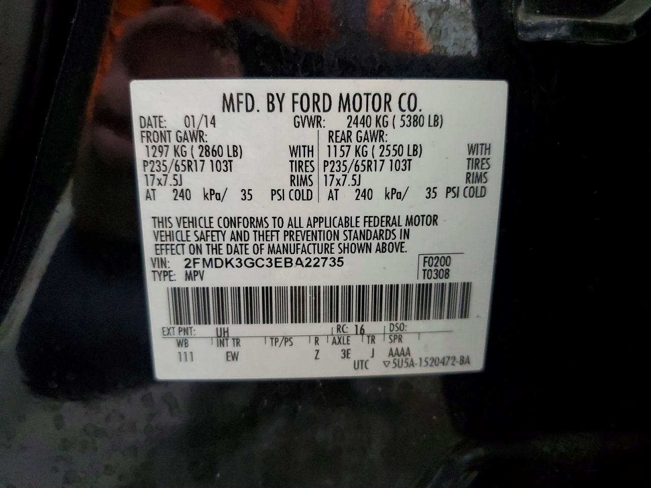 2014 Ford Edge Se Black vin: 2FMDK3GC3EBA22735
