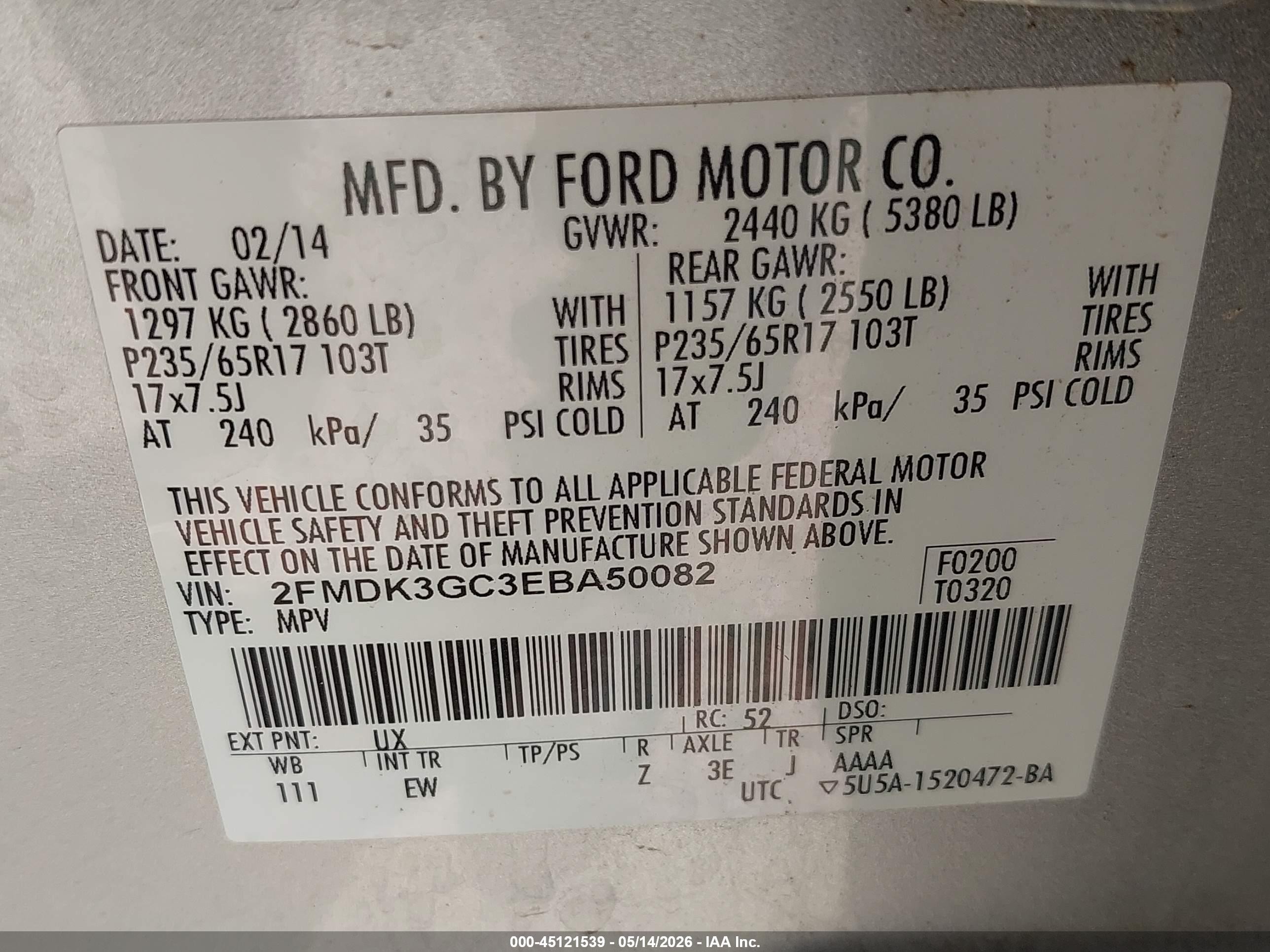 2014 Ford Edge Se Silver vin: 2FMDK3GC3EBA50082