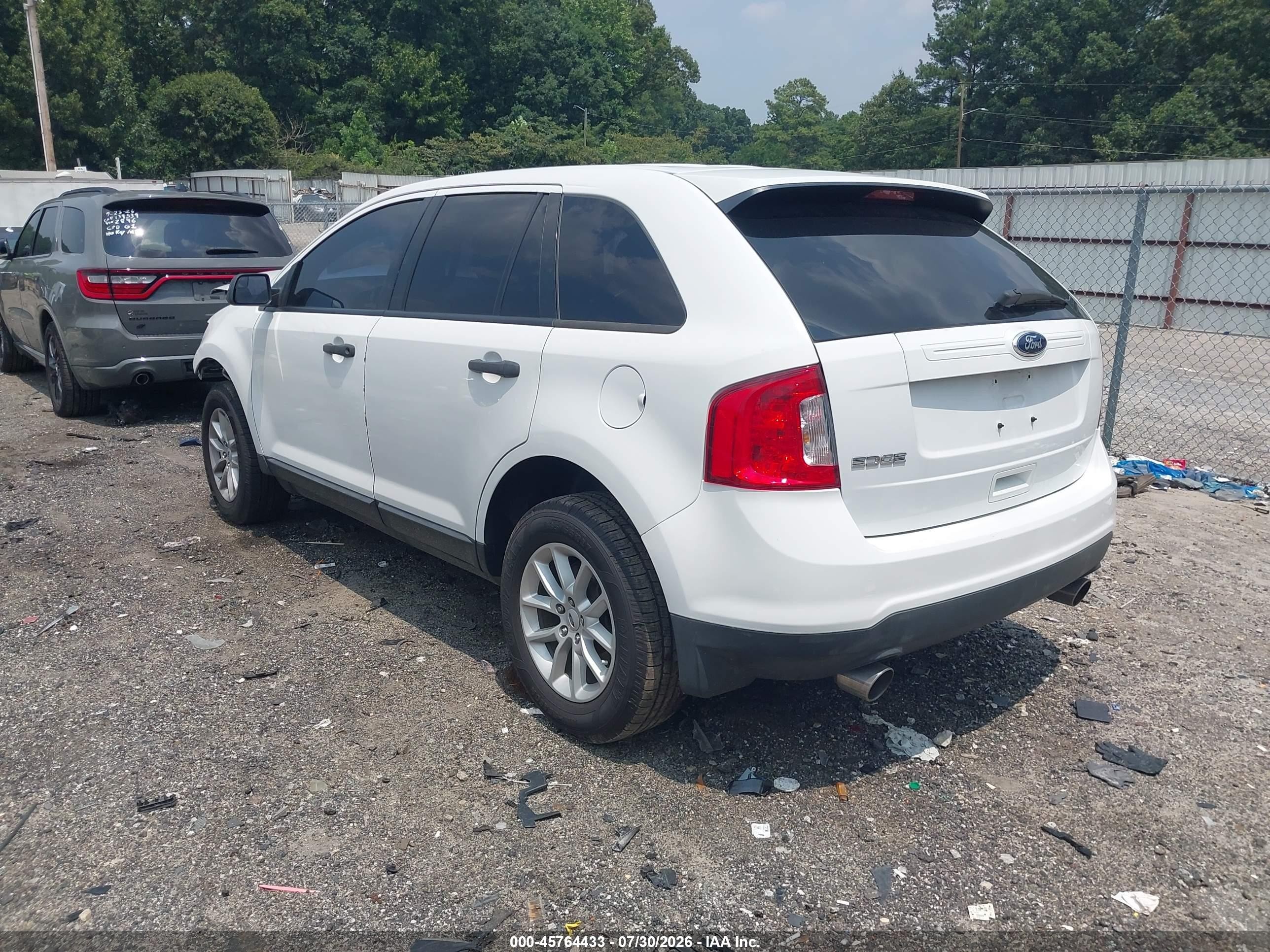 2014 Ford Edge Se White vin: 2FMDK3GC3EBA86273