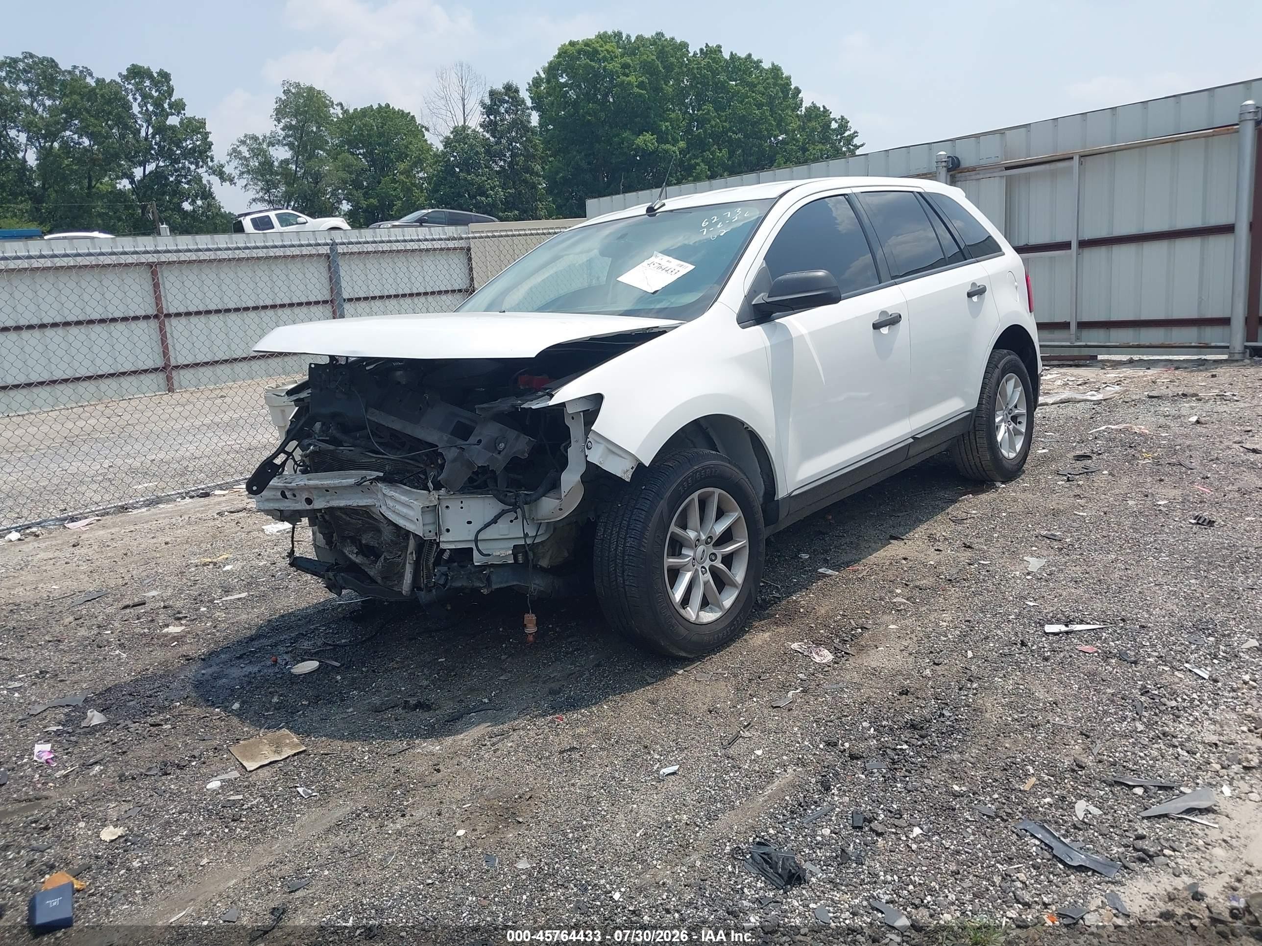 2014 Ford Edge Se White vin: 2FMDK3GC3EBA86273