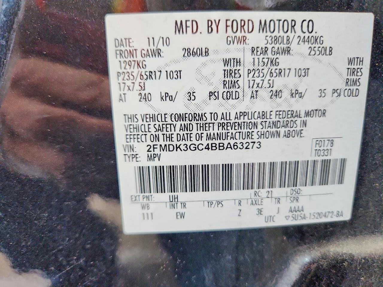 2011 Ford Edge Se Black vin: 2FMDK3GC4BBA63273