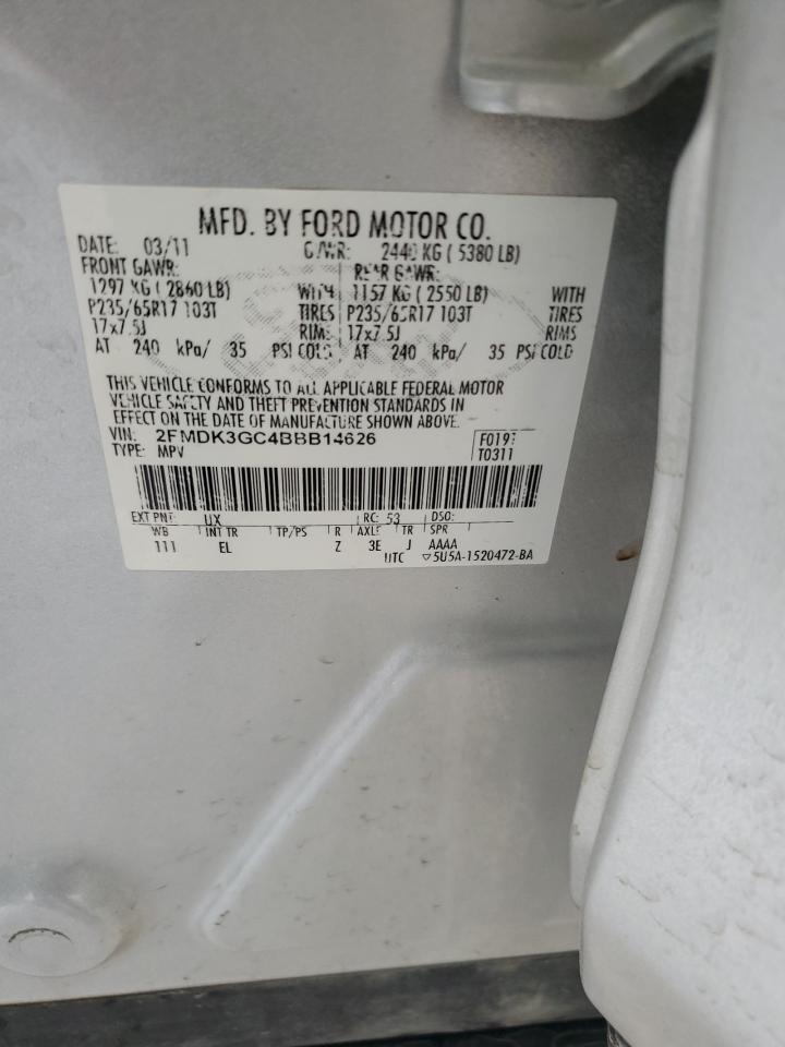 2011 Ford Edge Se Silver vin: 2FMDK3GC4BBB14626