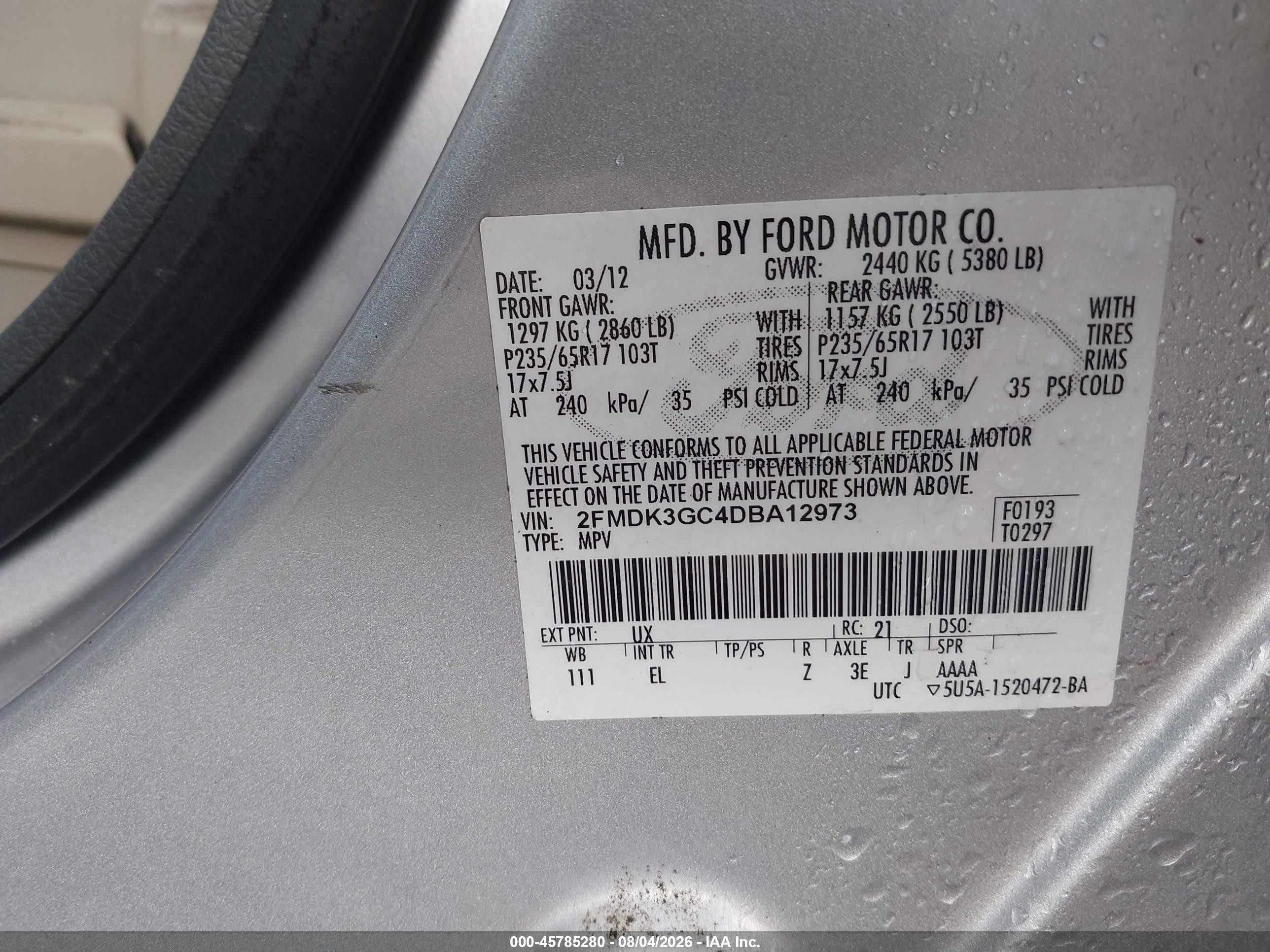 2013 Ford Edge Se Silver vin: 2FMDK3GC4DBA12973