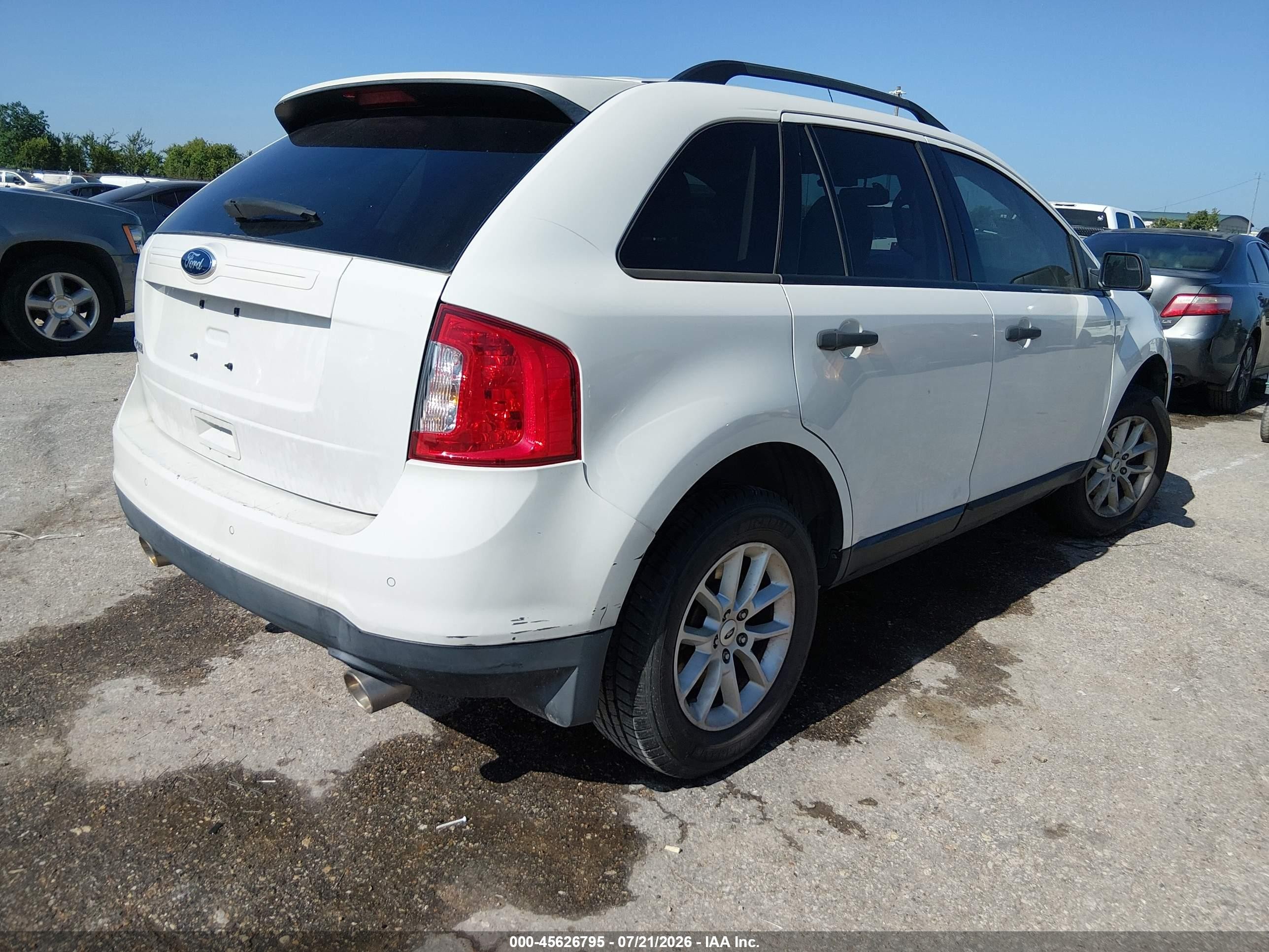 2013 Ford Edge Se White vin: 2FMDK3GC4DBA90153