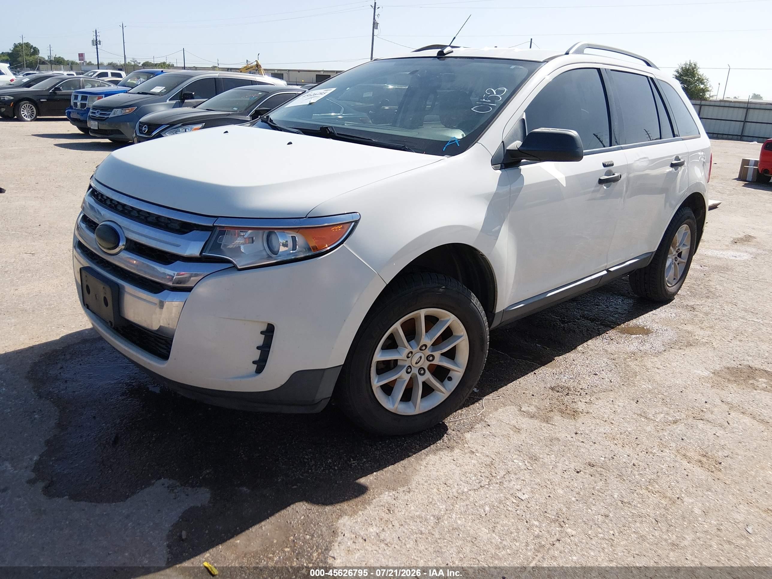 2013 Ford Edge Se White vin: 2FMDK3GC4DBA90153