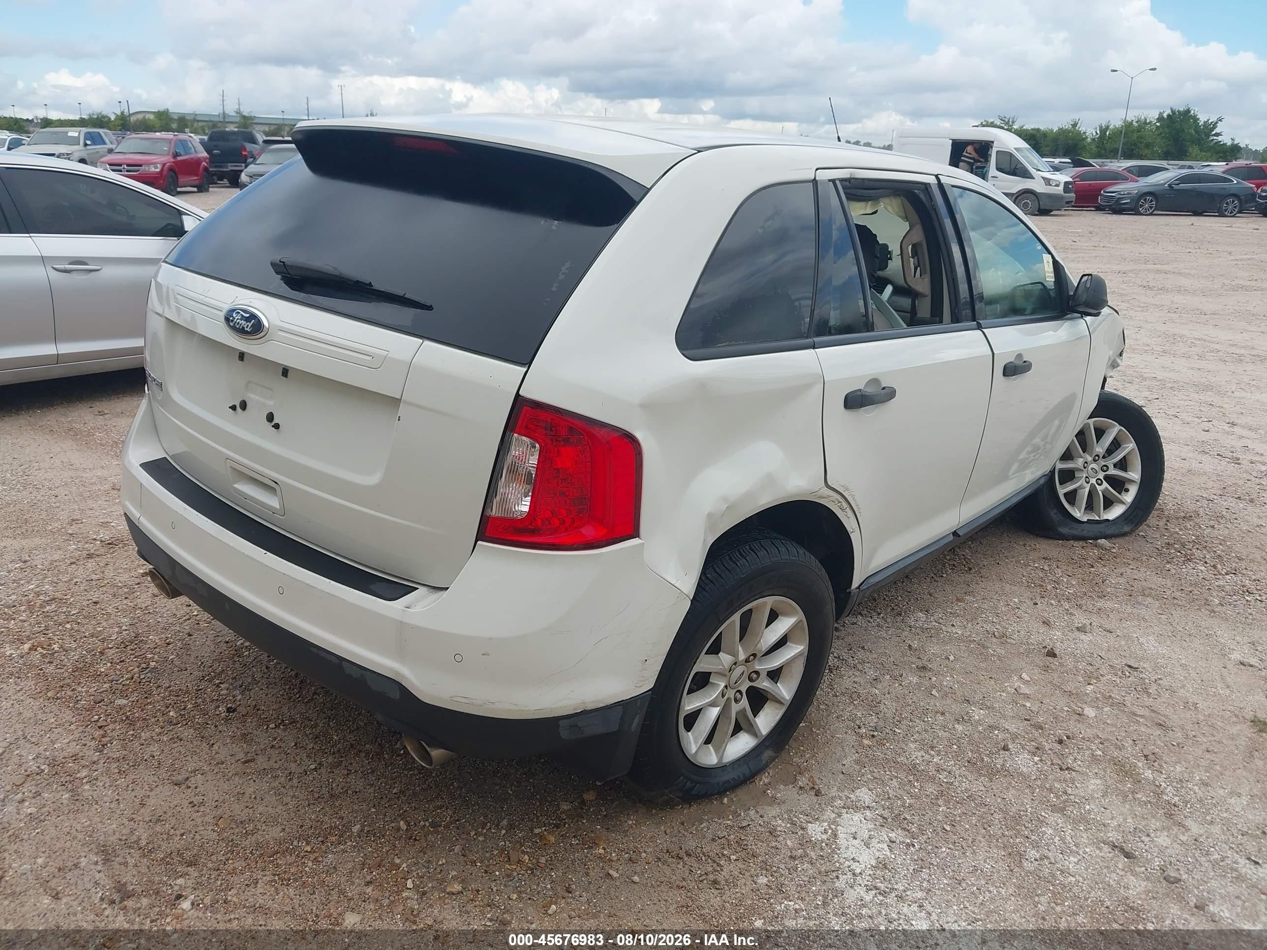2013 Ford Edge Se White vin: 2FMDK3GC4DBB47516