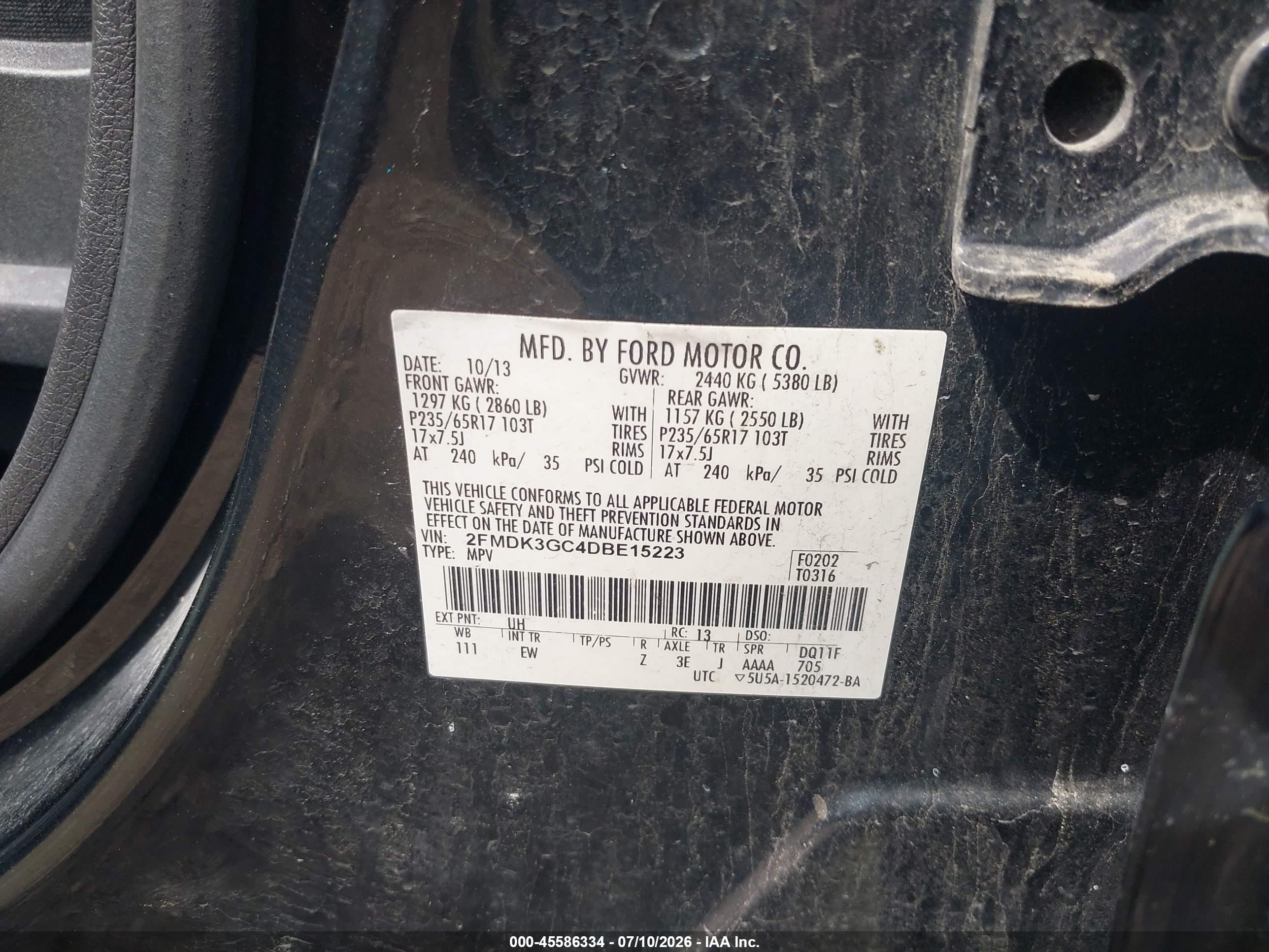 2013 Ford Edge Se Black vin: 2FMDK3GC4DBE15223