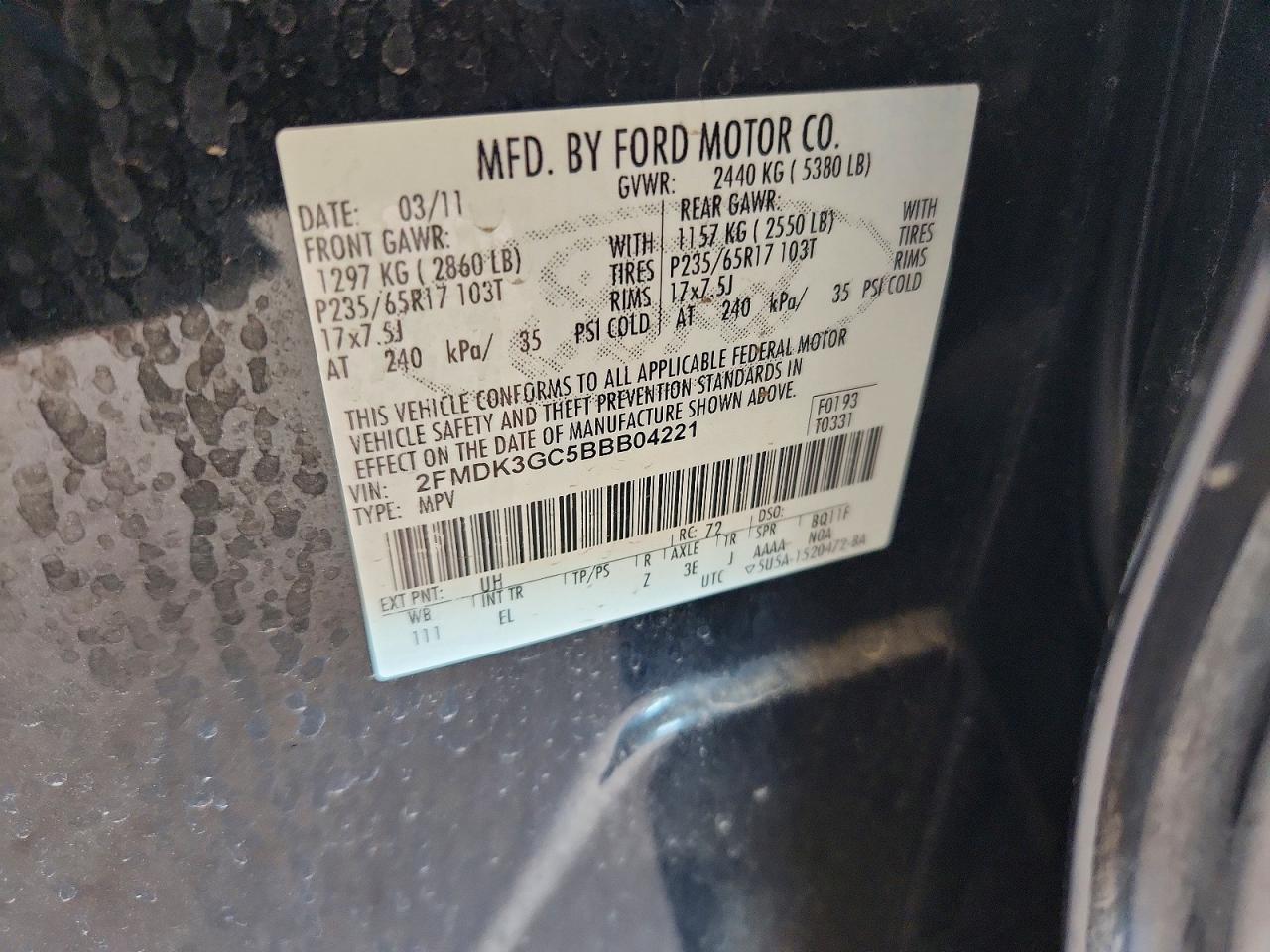 2011 Ford Edge Se Black vin: 2FMDK3GC5BBB04221