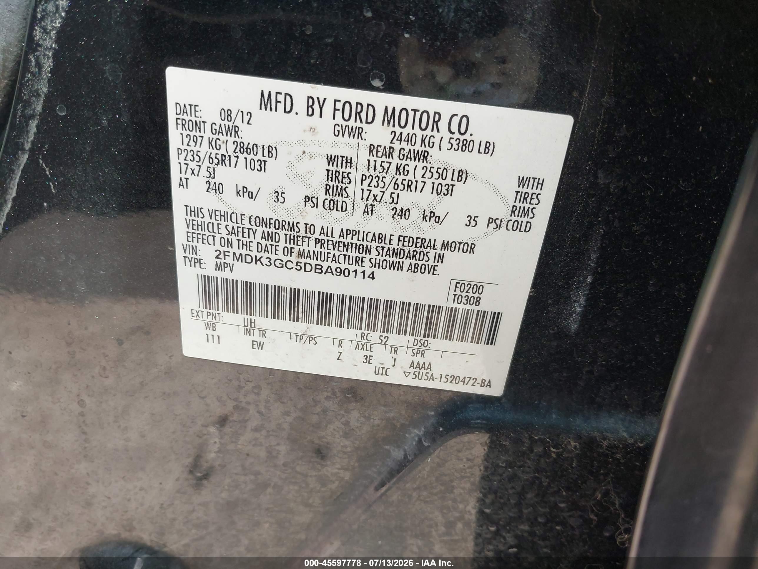 2013 Ford Edge Se Black vin: 2FMDK3GC5DBA90114