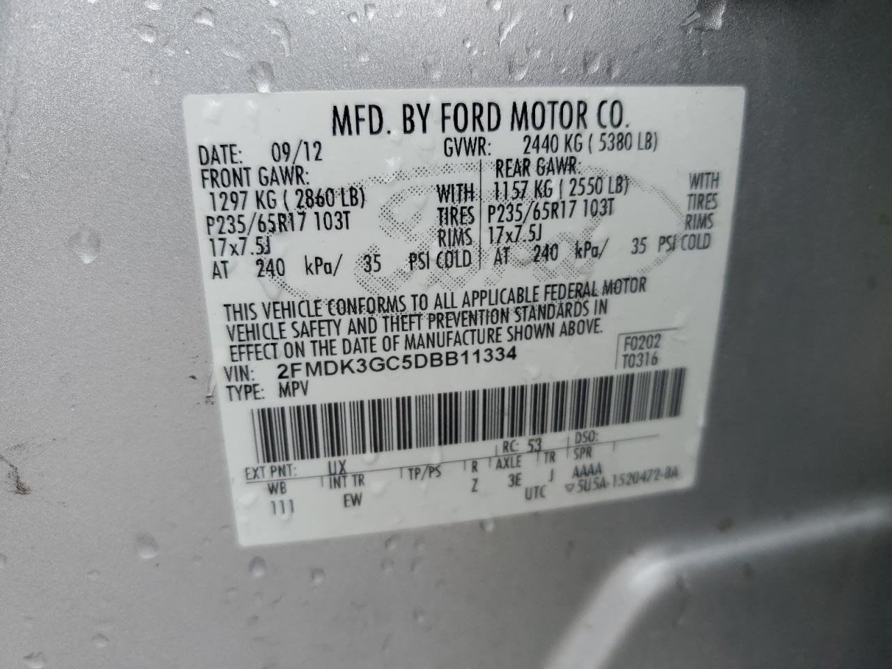 2013 Ford Edge Se Silver vin: 2FMDK3GC5DBB11334