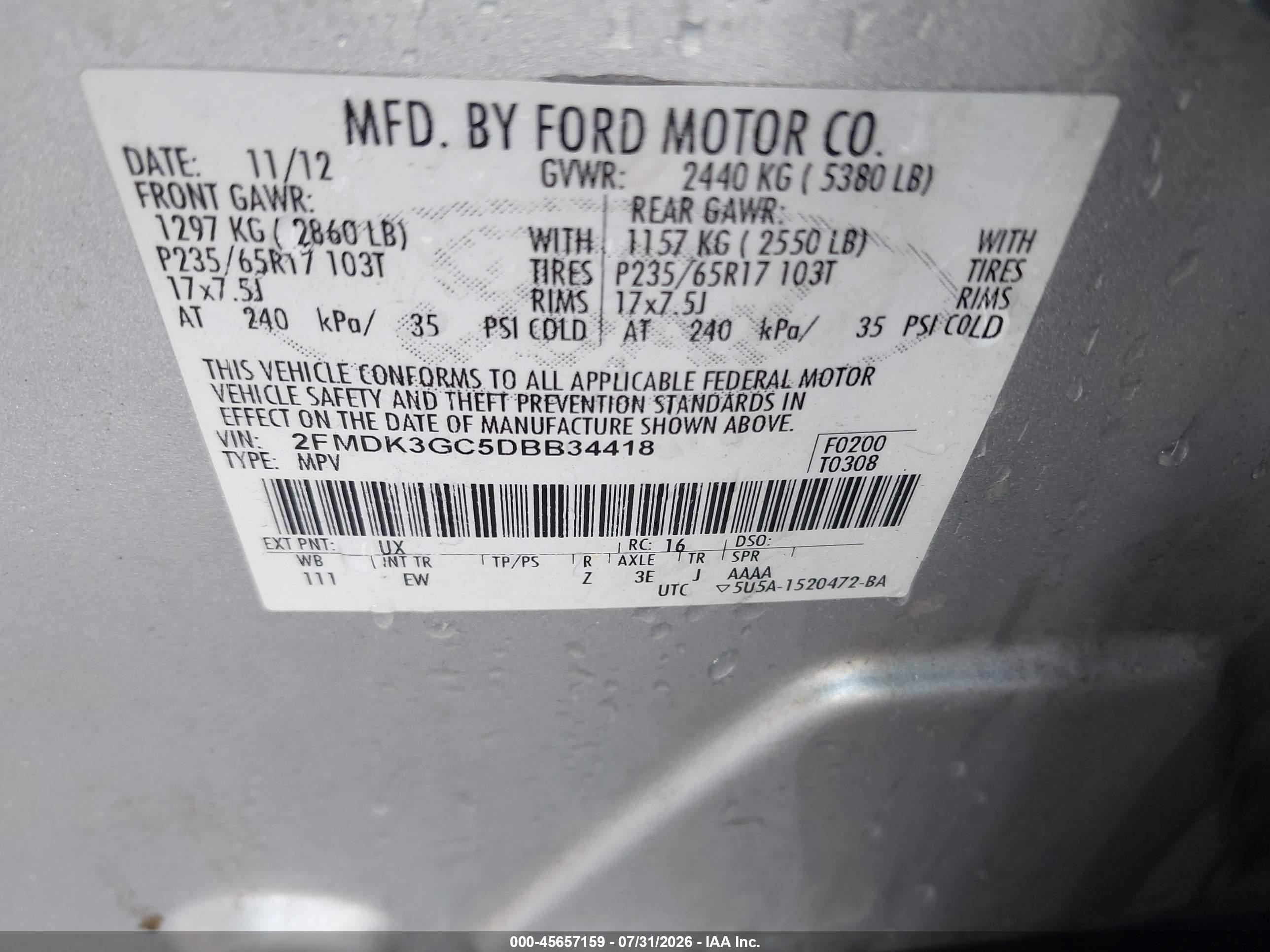 2013 Ford Edge Se Silver vin: 2FMDK3GC5DBB34418