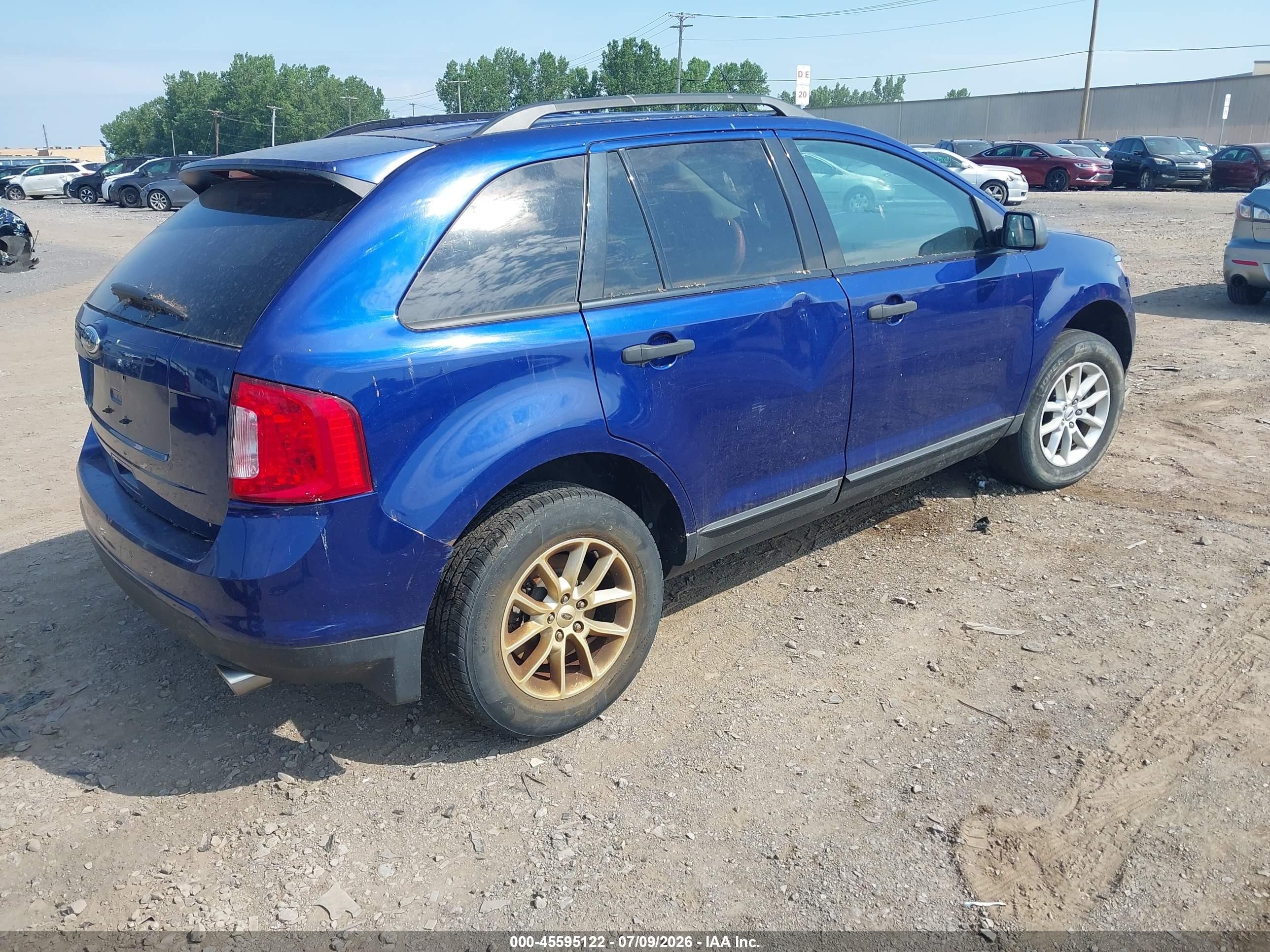2013 Ford Edge Se Blue vin: 2FMDK3GC5DBC45017