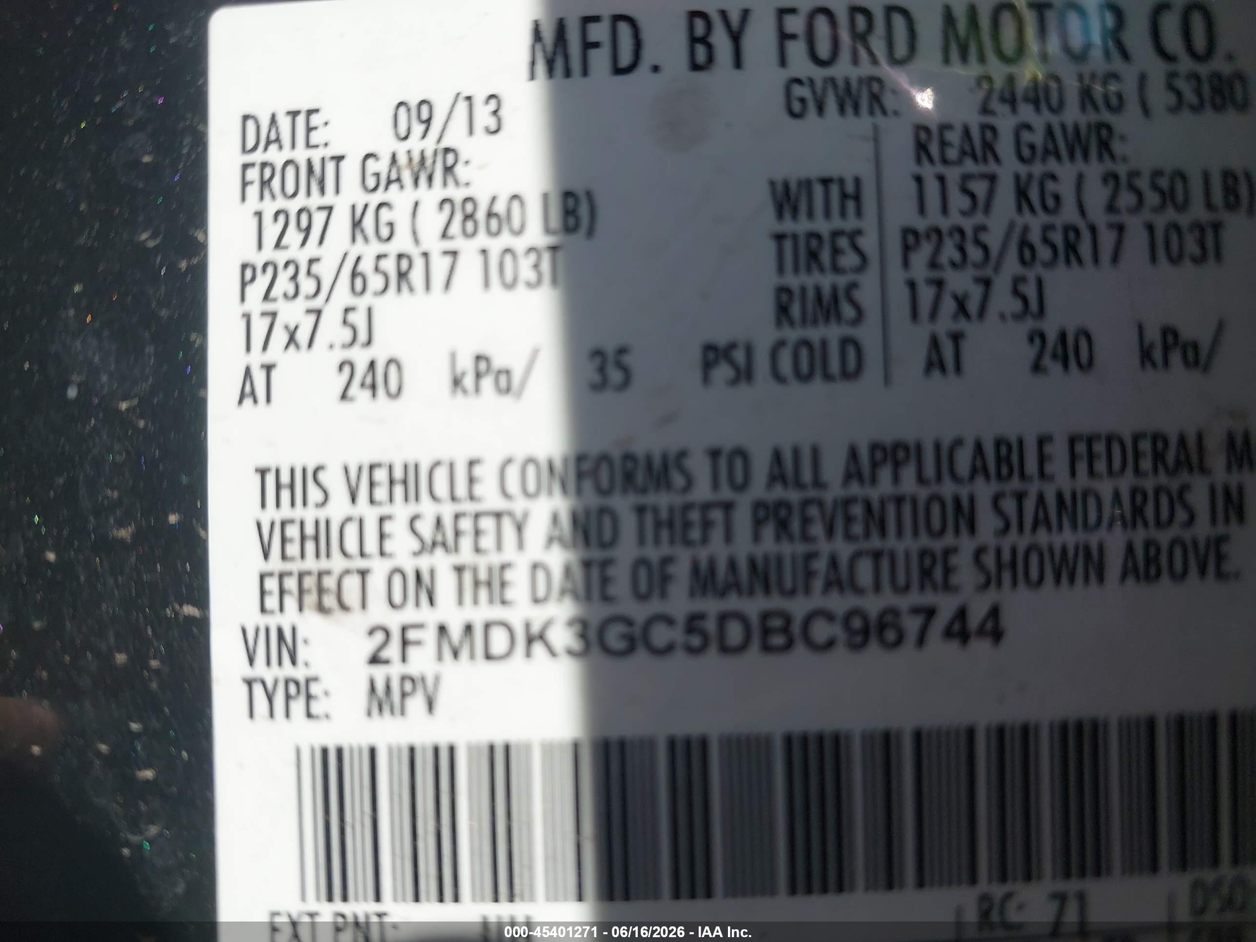 2013 Ford Edge Se Black vin: 2FMDK3GC5DBC96744