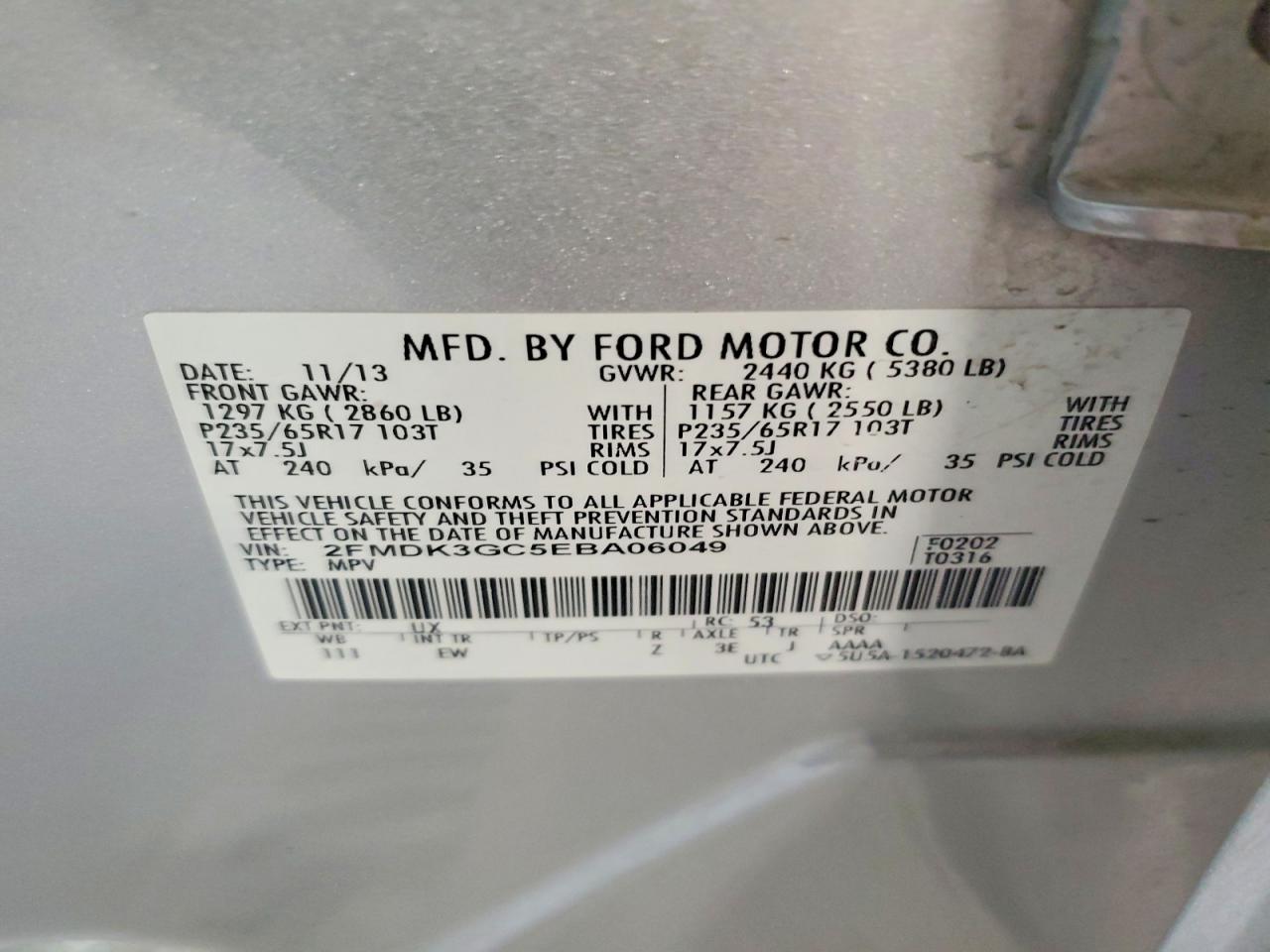 2014 Ford Edge Se Silver vin: 2FMDK3GC5EBA06049