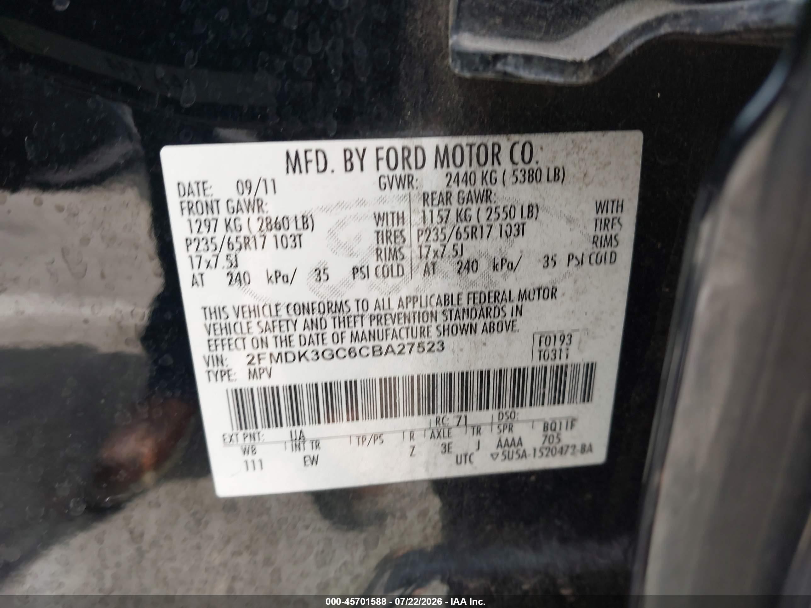 2012 Ford Edge Se Black vin: 2FMDK3GC6CBA27523