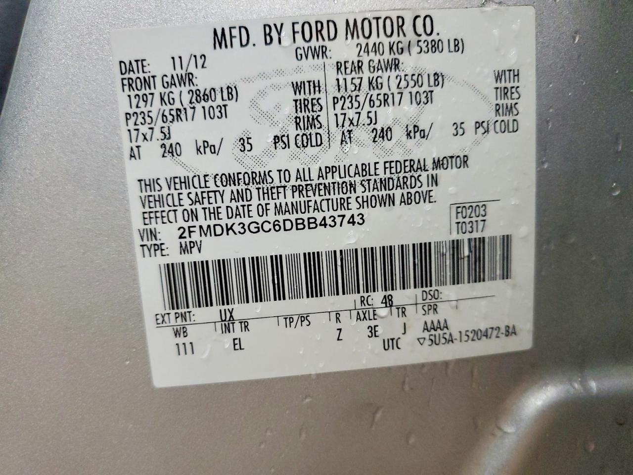 2013 Ford Edge Se Silver vin: 2FMDK3GC6DBB43743