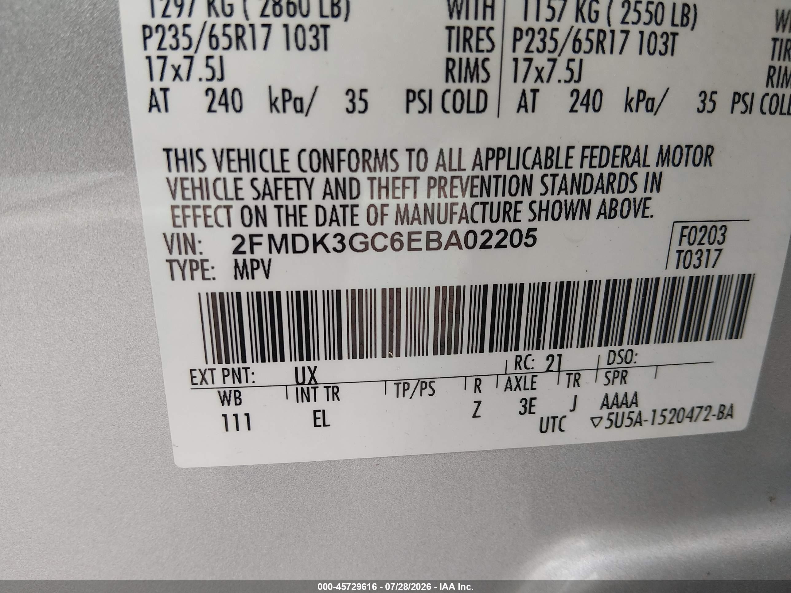 2014 Ford Edge Se Silver vin: 2FMDK3GC6EBA02205