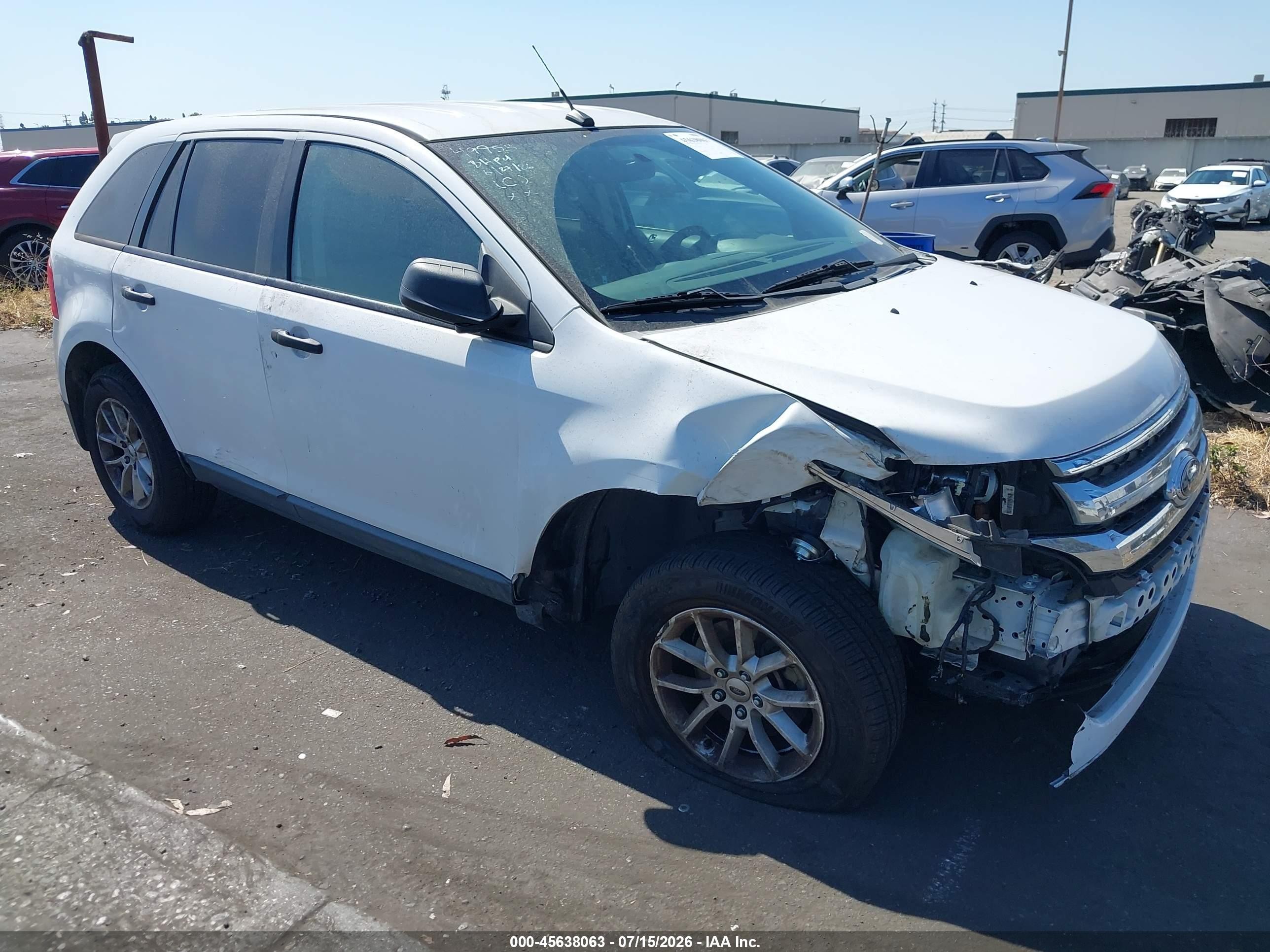 2014 Ford Edge Se White vin: 2FMDK3GC6EBA83481