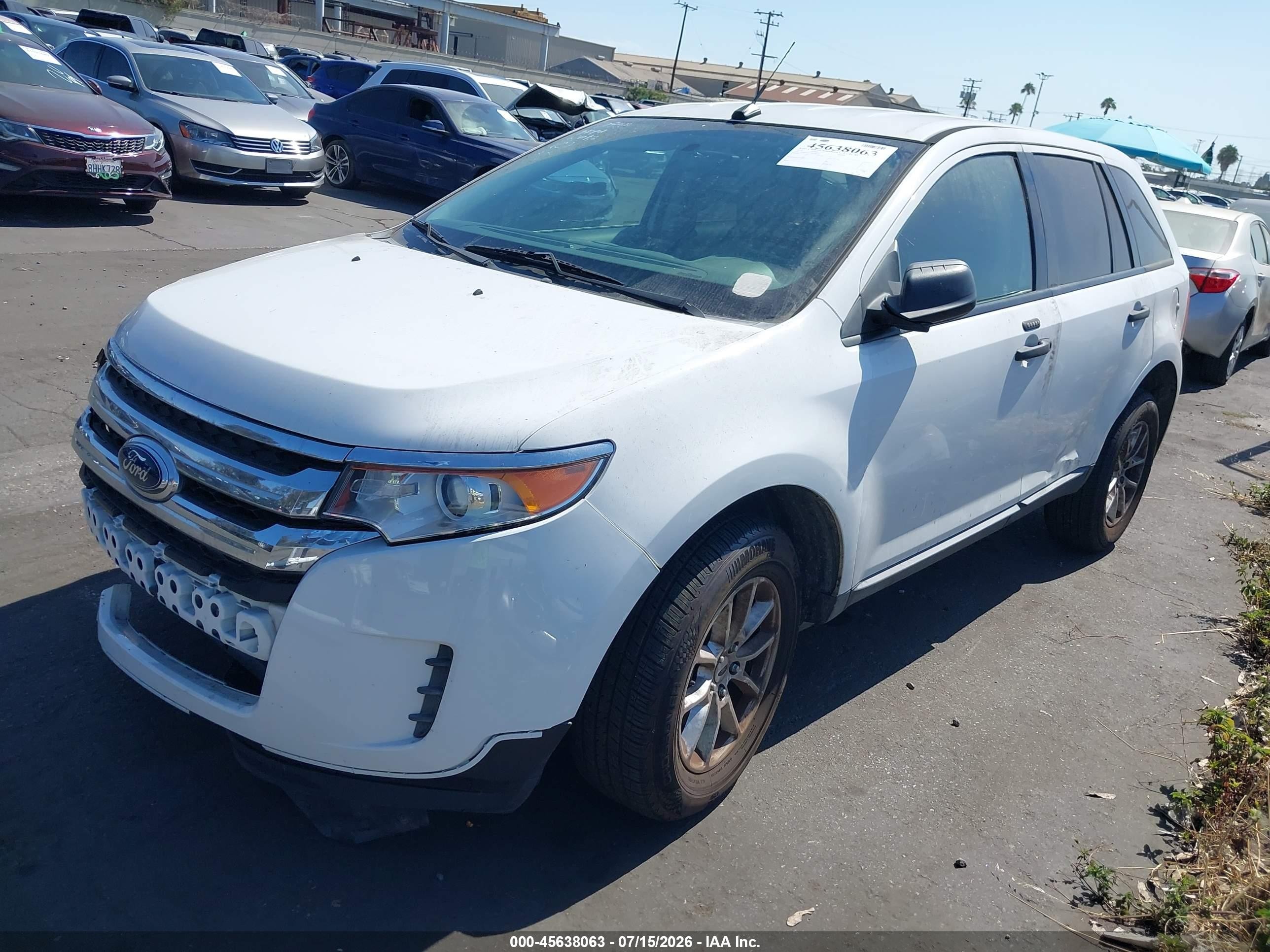 2014 Ford Edge Se White vin: 2FMDK3GC6EBA83481