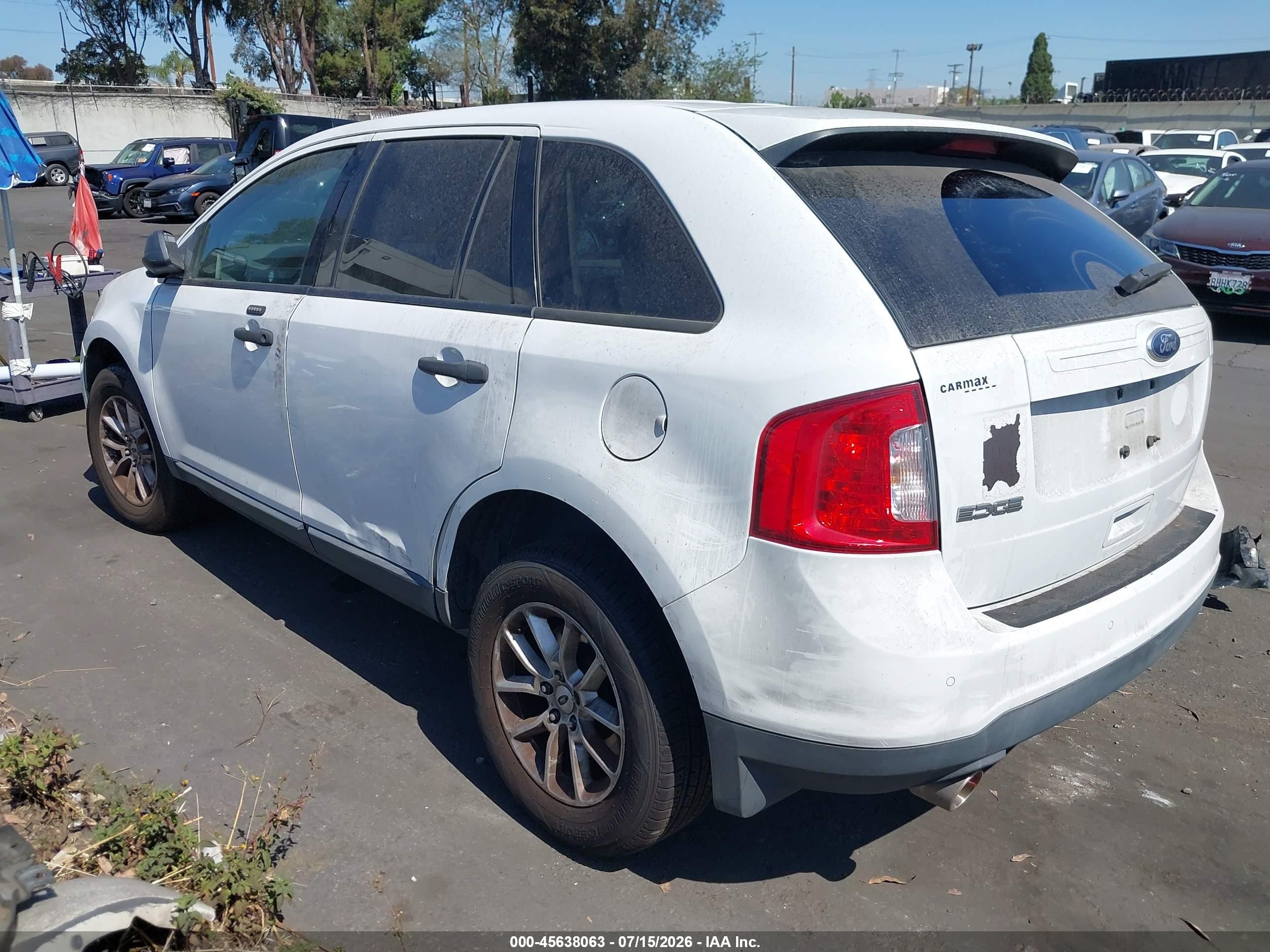 2014 Ford Edge Se White vin: 2FMDK3GC6EBA83481
