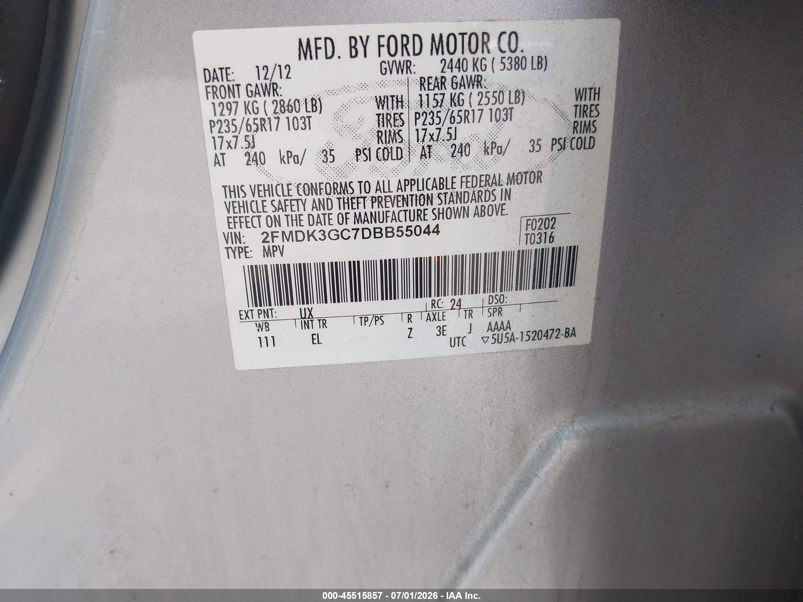 2013 Ford Edge Se Silver vin: 2FMDK3GC7DBB55044