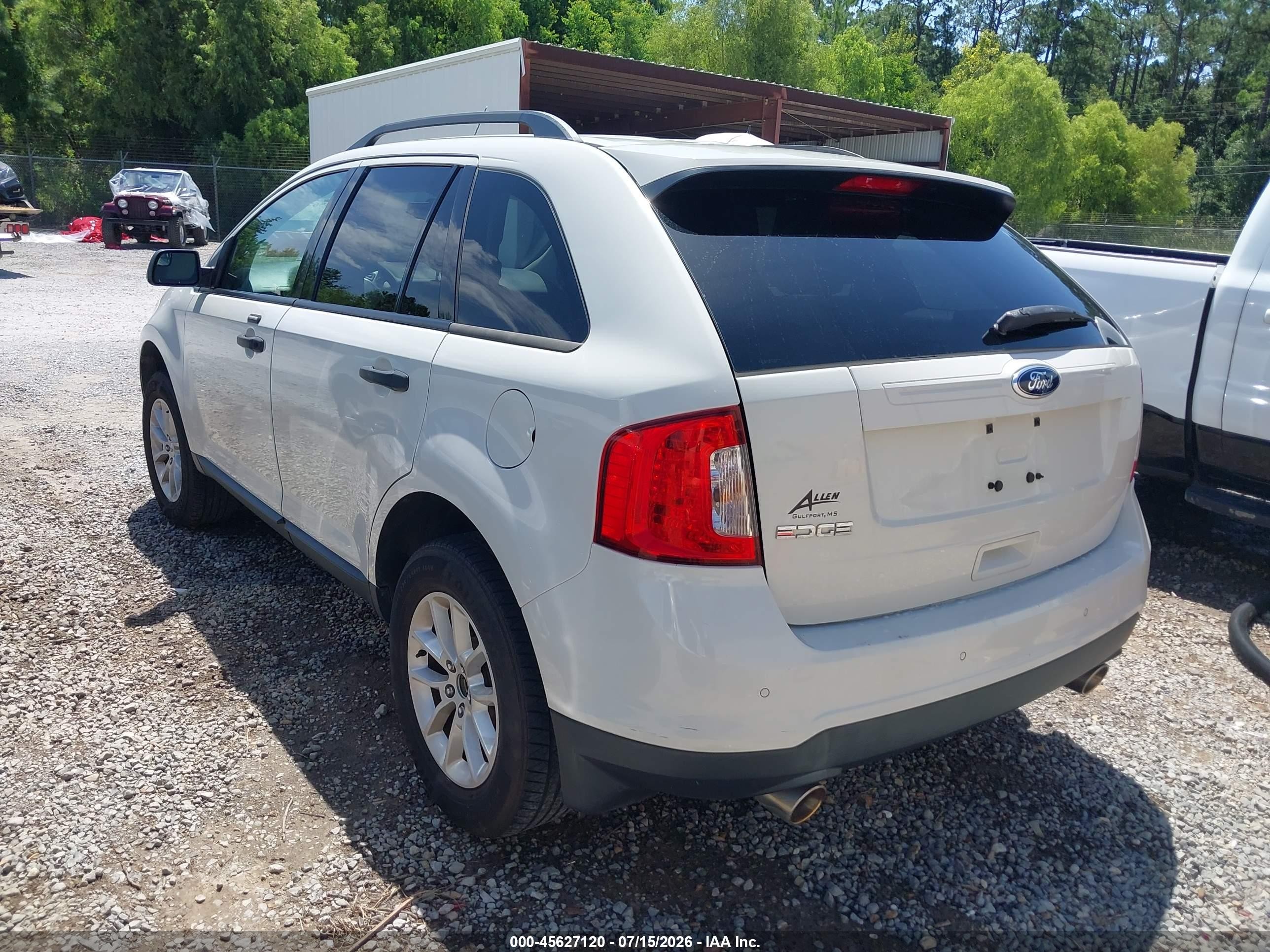2013 Ford Edge Se White vin: 2FMDK3GC7DBB63208