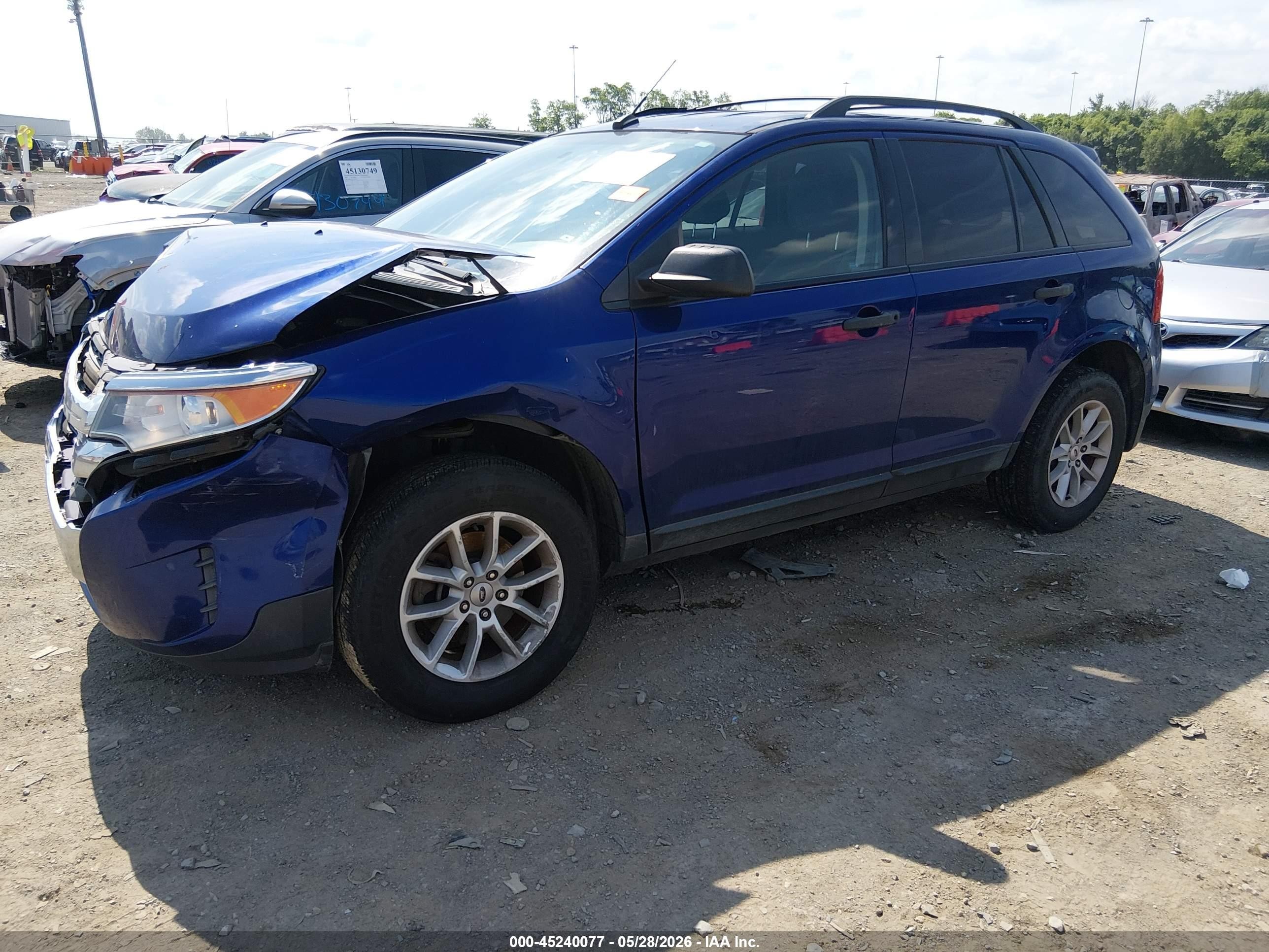 2014 Ford Edge Se Blue vin: 2FMDK3GC7EBA04500
