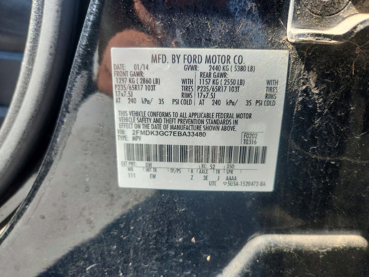 2014 Ford Edge Se Black vin: 2FMDK3GC7EBA33480