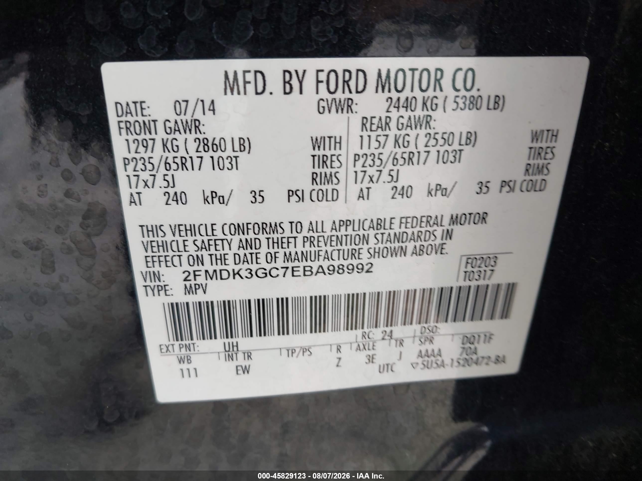 2014 Ford Edge Se Black vin: 2FMDK3GC7EBA98992