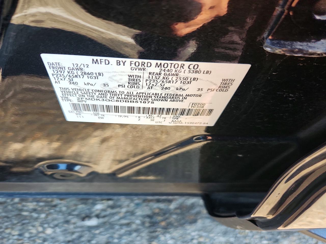 2013 Ford Edge Se Charcoal vin: 2FMDK3GC8DBB51875