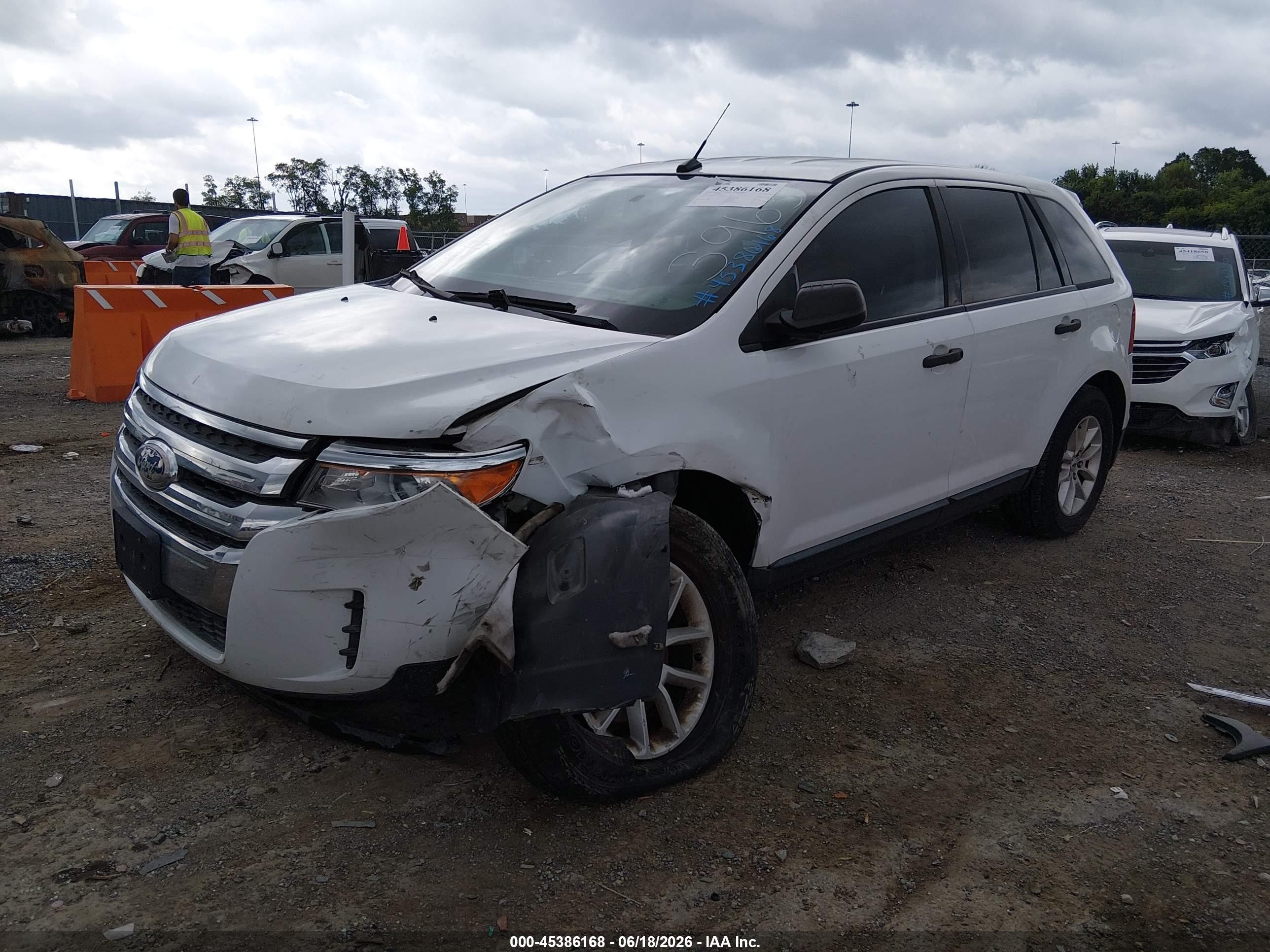 2014 Ford Edge Se White vin: 2FMDK3GC8EBA93963
