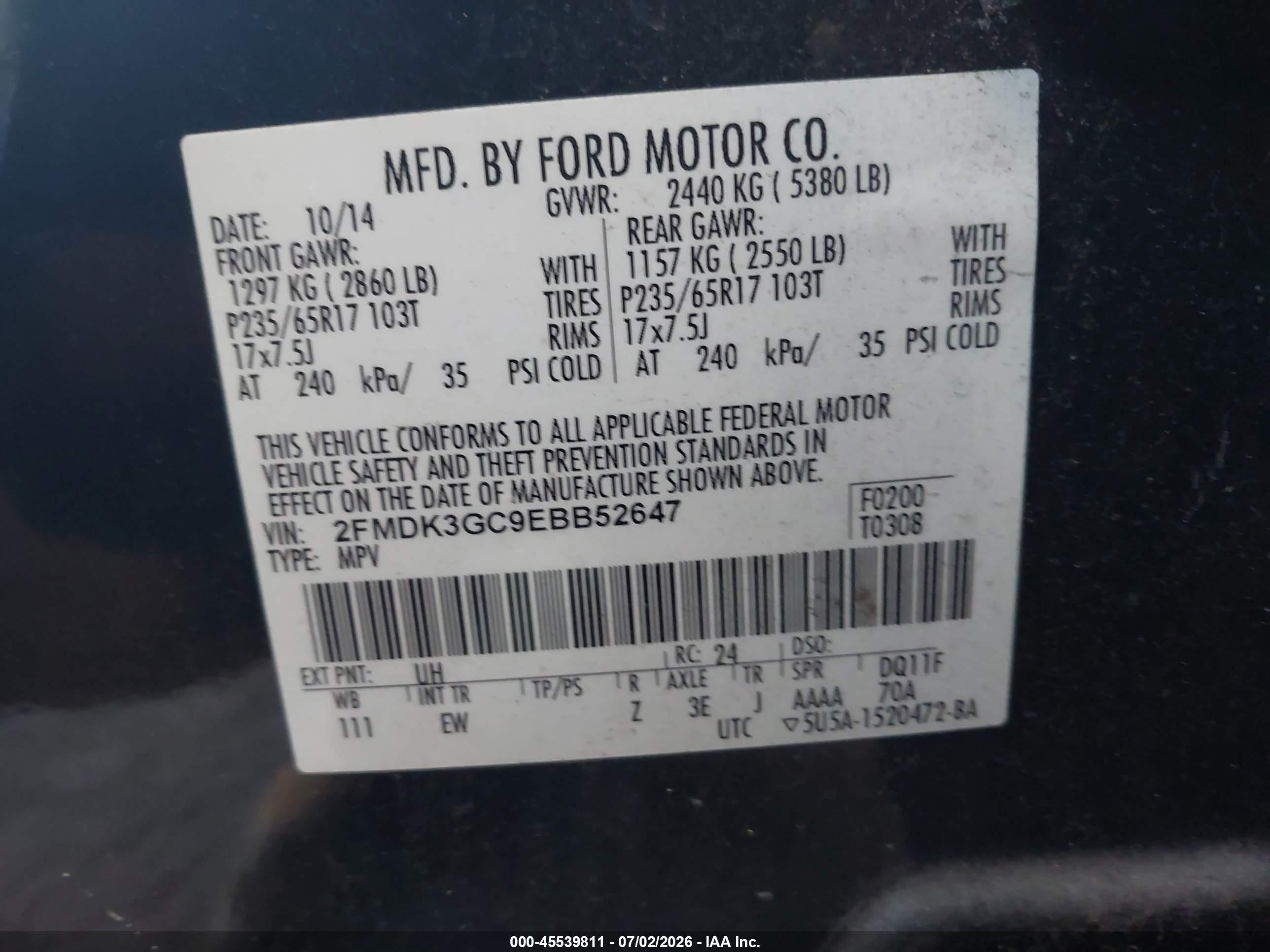 2014 Ford Edge Se Black vin: 2FMDK3GC9EBB52647