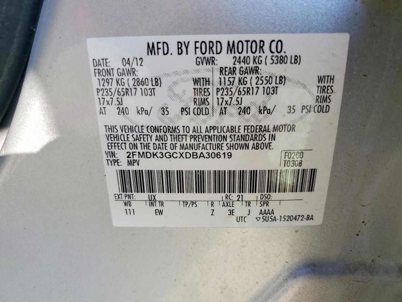 2013 Ford Edge Se Silver vin: 2FMDK3GCXDBA30619
