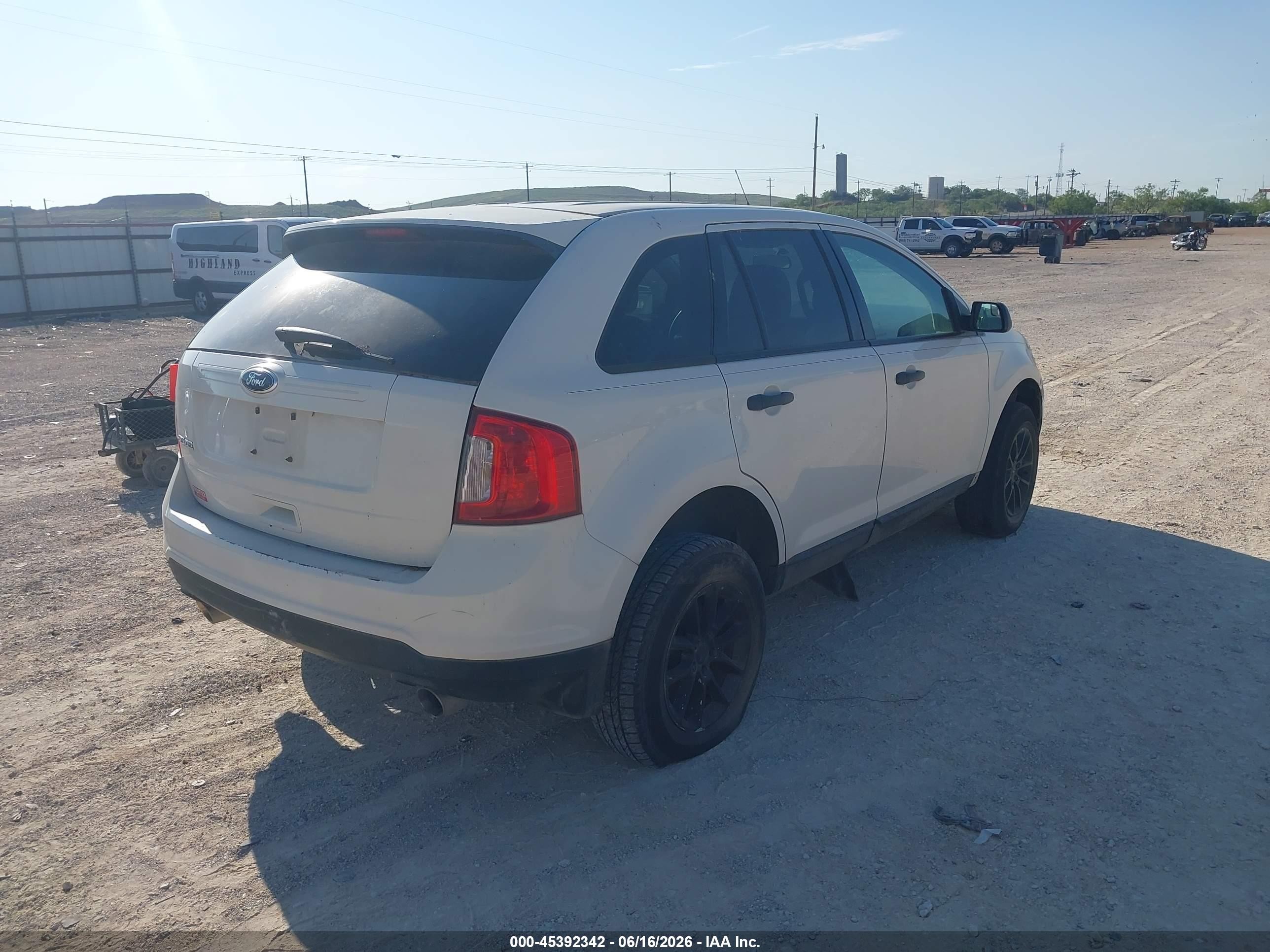 2013 Ford Edge Se White vin: 2FMDK3GCXDBB01494