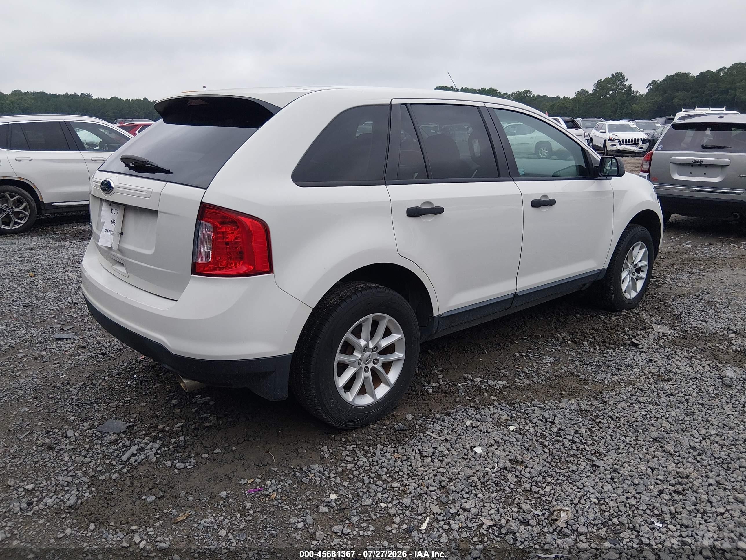 2013 Ford Edge Se White vin: 2FMDK3GCXDBB49917