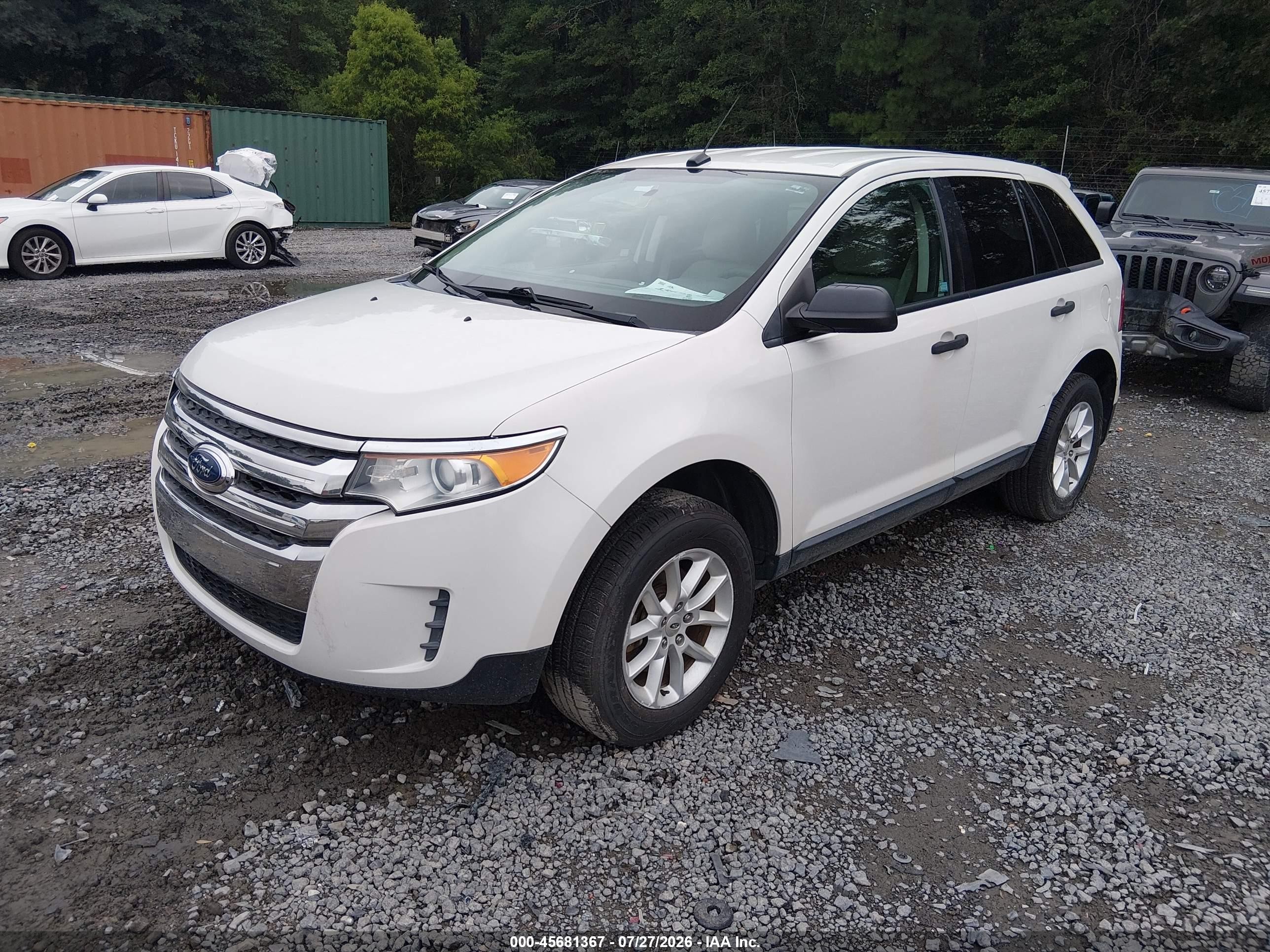 2013 Ford Edge Se White vin: 2FMDK3GCXDBB49917