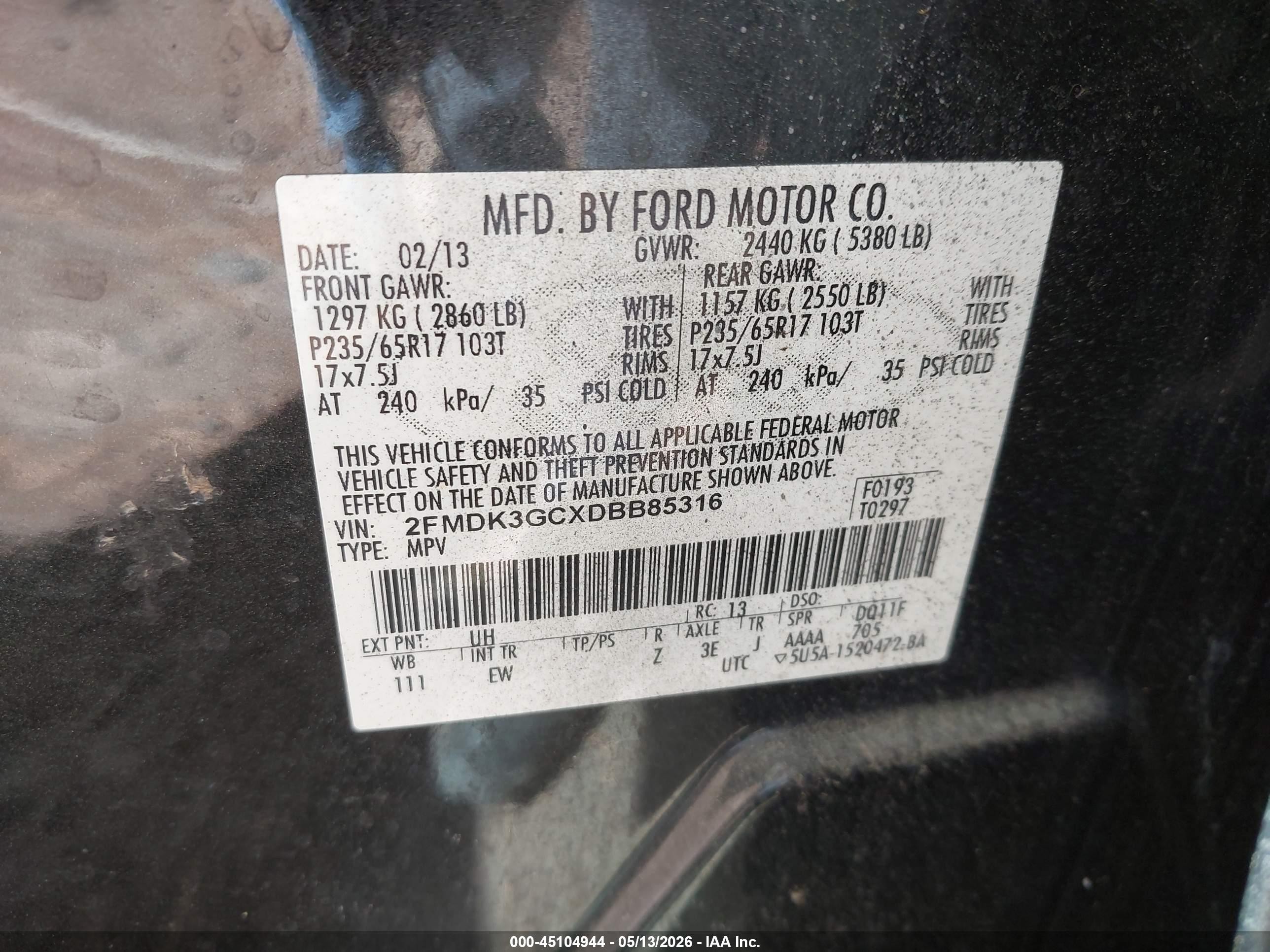 2013 Ford Edge Se Black vin: 2FMDK3GCXDBB85316