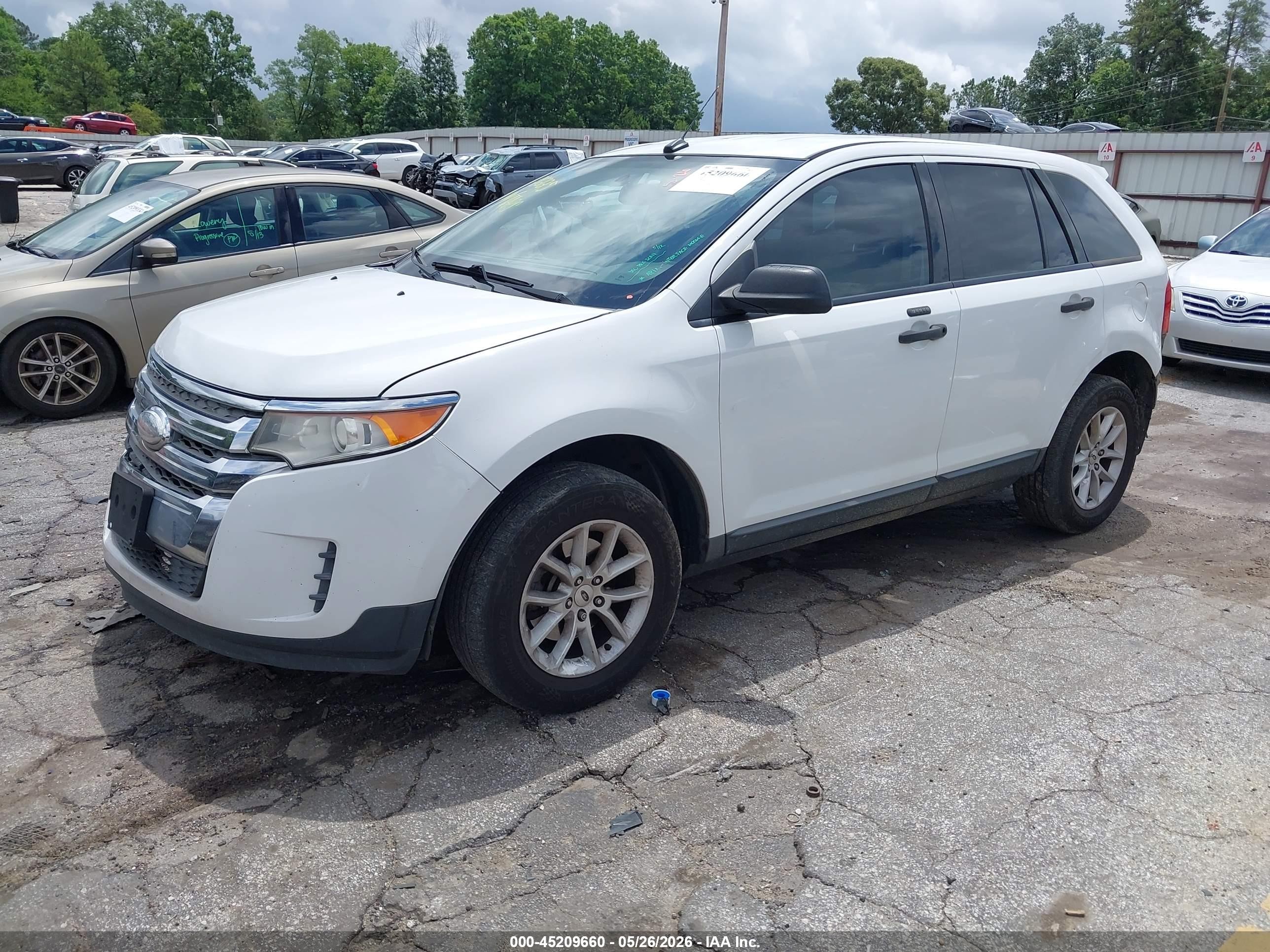2014 Ford Edge Se White vin: 2FMDK3GCXEBB10617