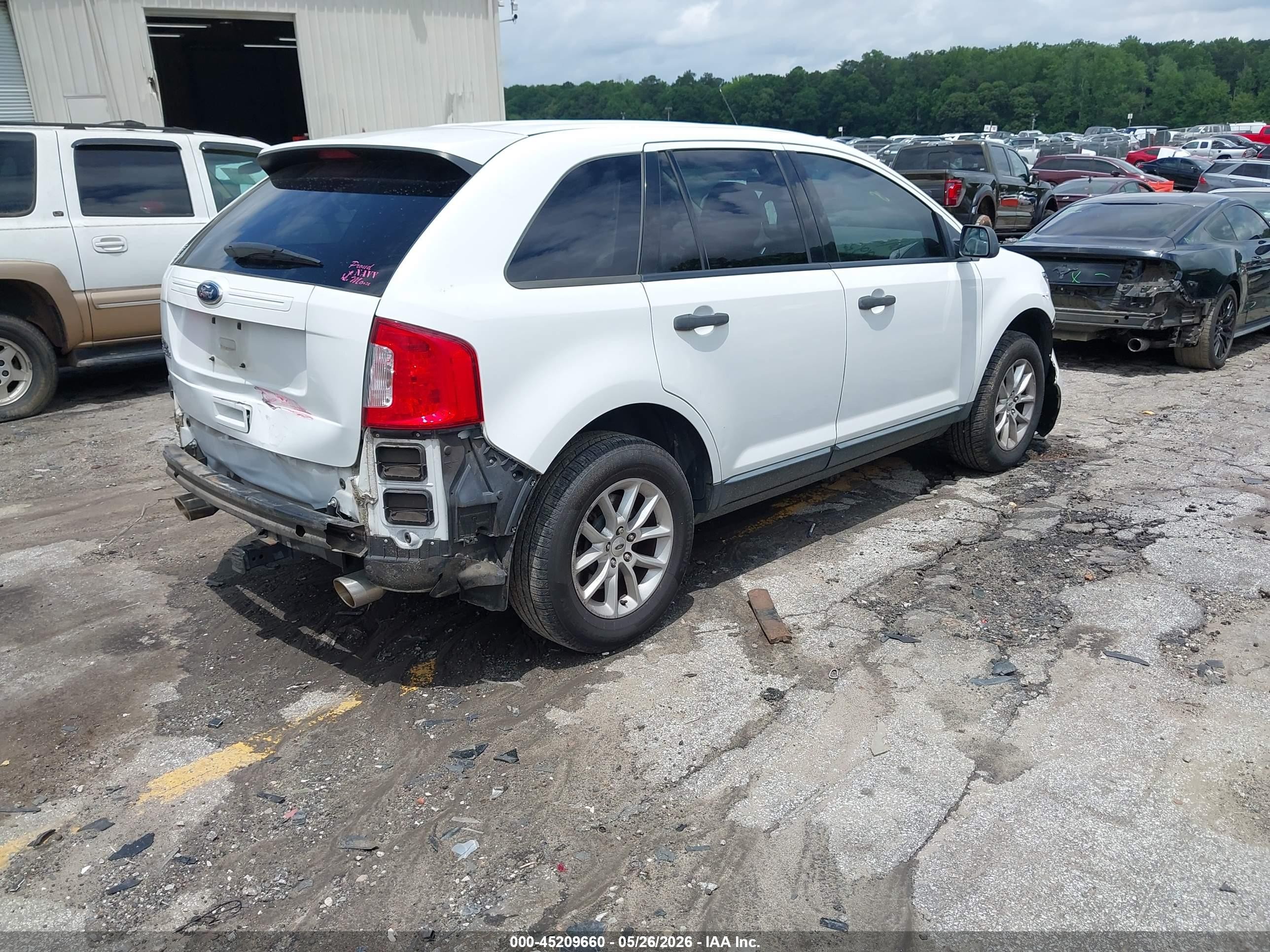 2014 Ford Edge Se White vin: 2FMDK3GCXEBB10617
