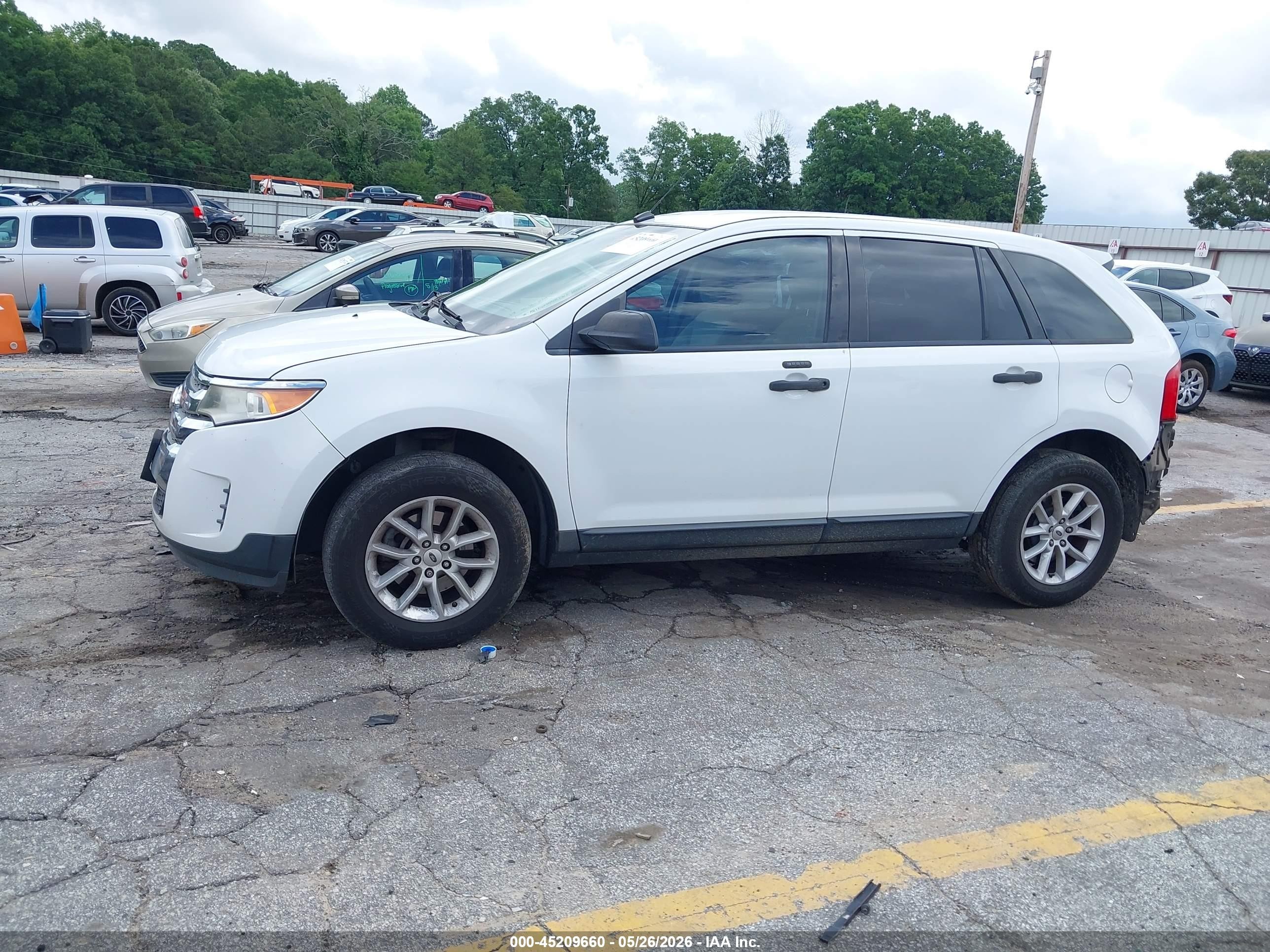2014 Ford Edge Se White vin: 2FMDK3GCXEBB10617