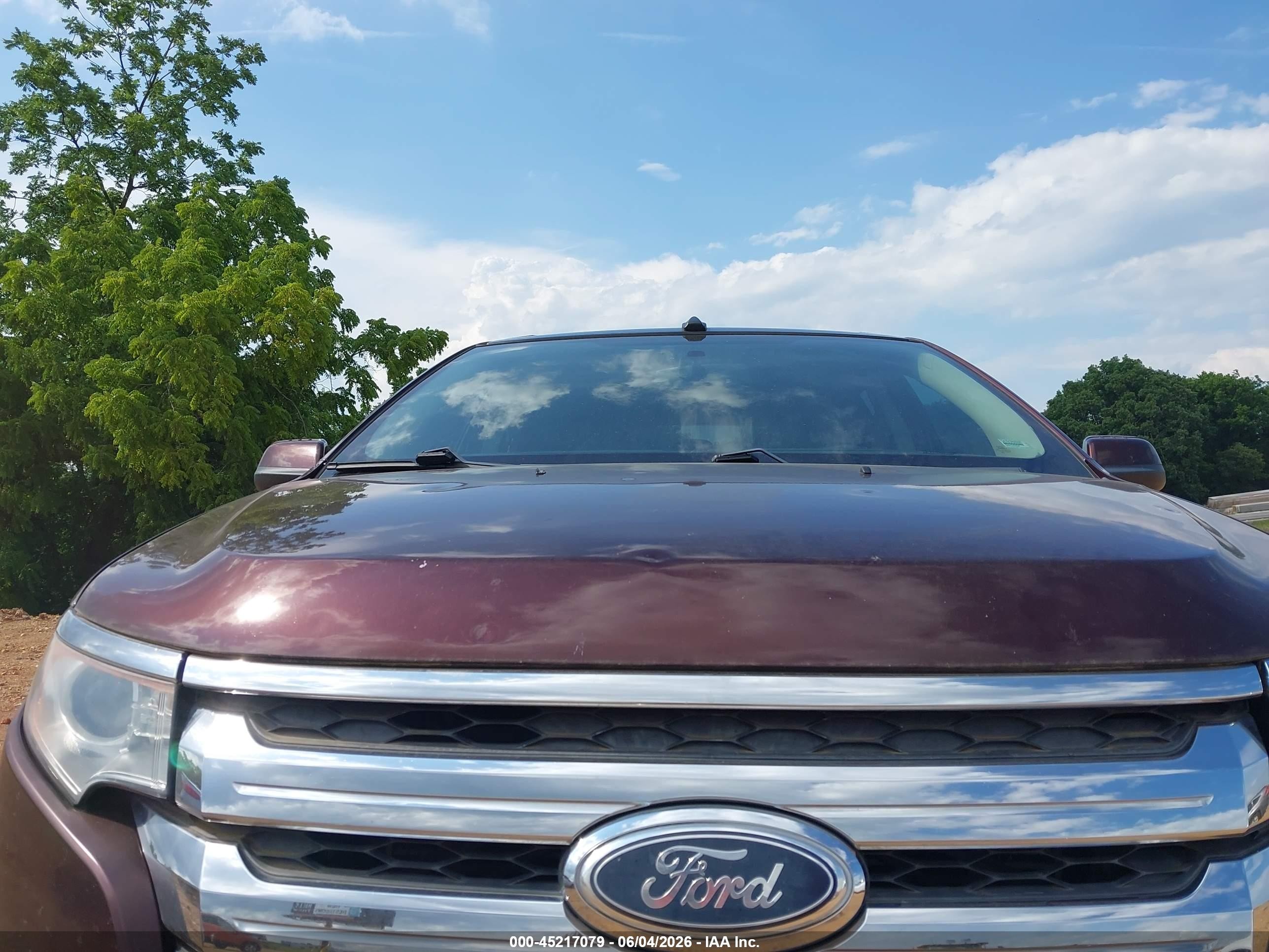 2012 Ford Edge Sel Burgundy vin: 2FMDK3J91CBA69367