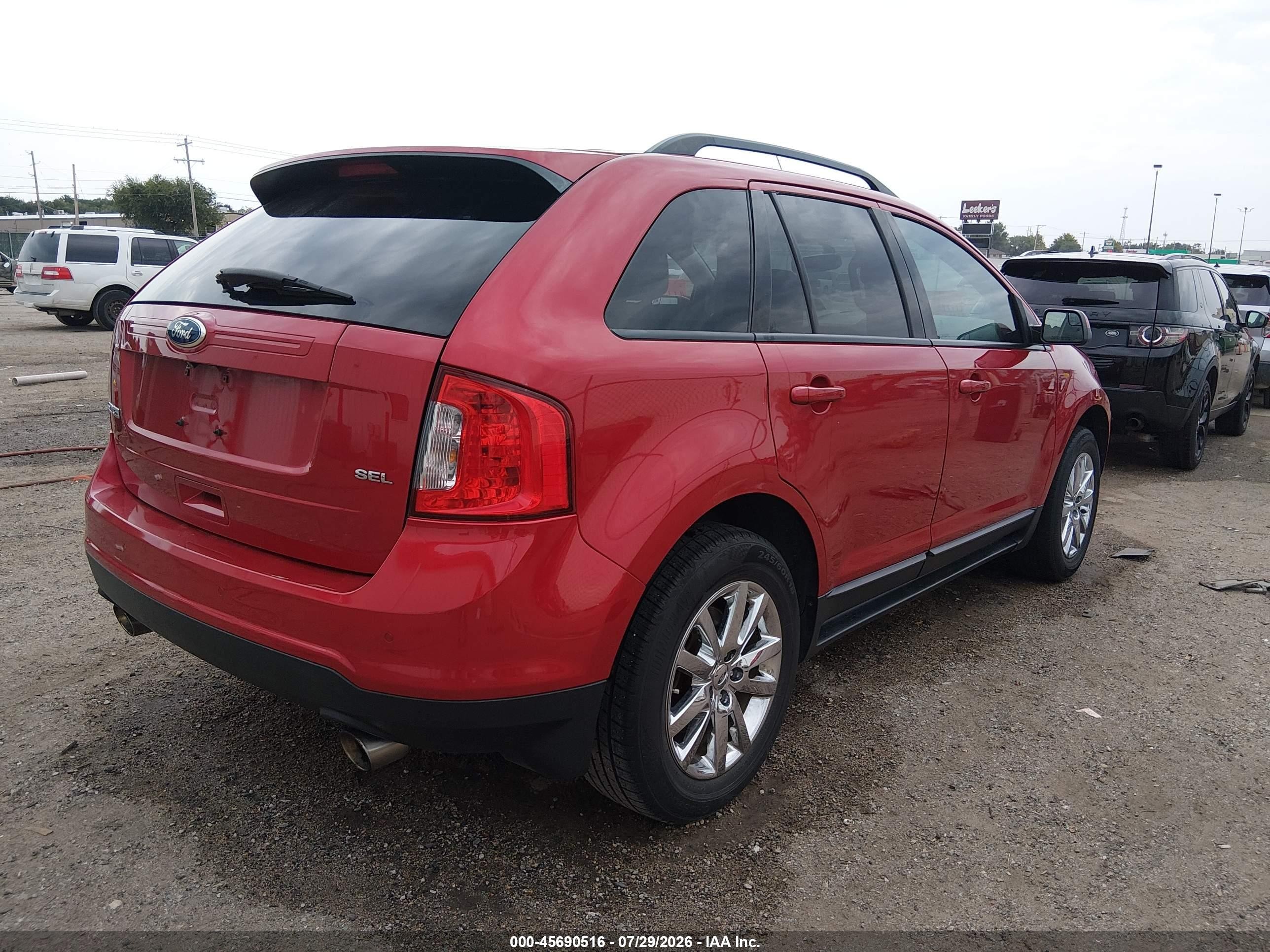 2012 Ford Edge Sel Red vin: 2FMDK3J93CBA27167